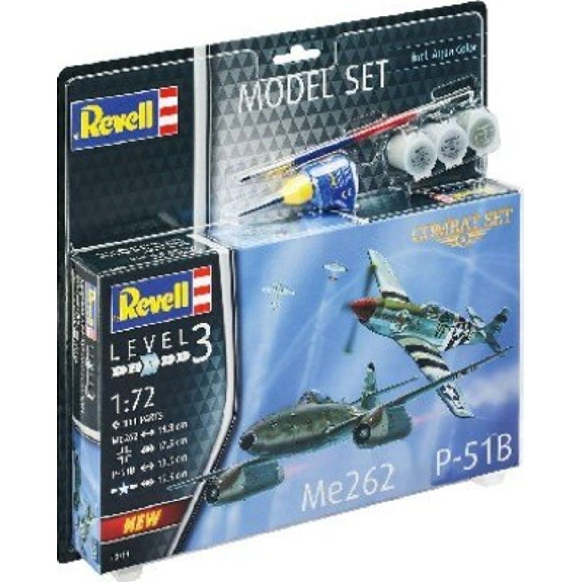 Revell - Combat Set Me262 Og P-51b Modelfly - 1:72 - Level 3 - 63711