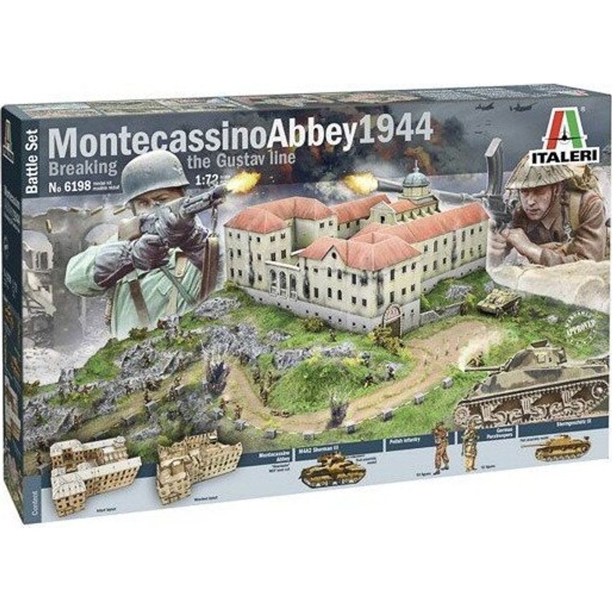 Italeri - Monte Cassino Abbey Battle 1944 Byggesæt - 1:72 - 6198