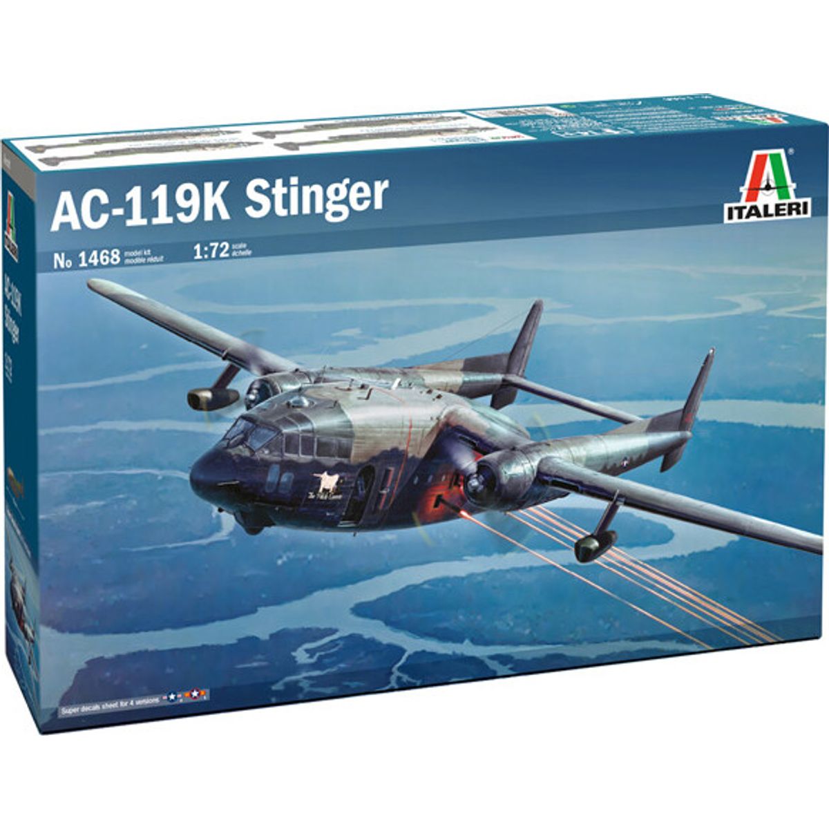 Italeri - Ac-119k Gunship Fly Byggesæt - 1:72 - 153