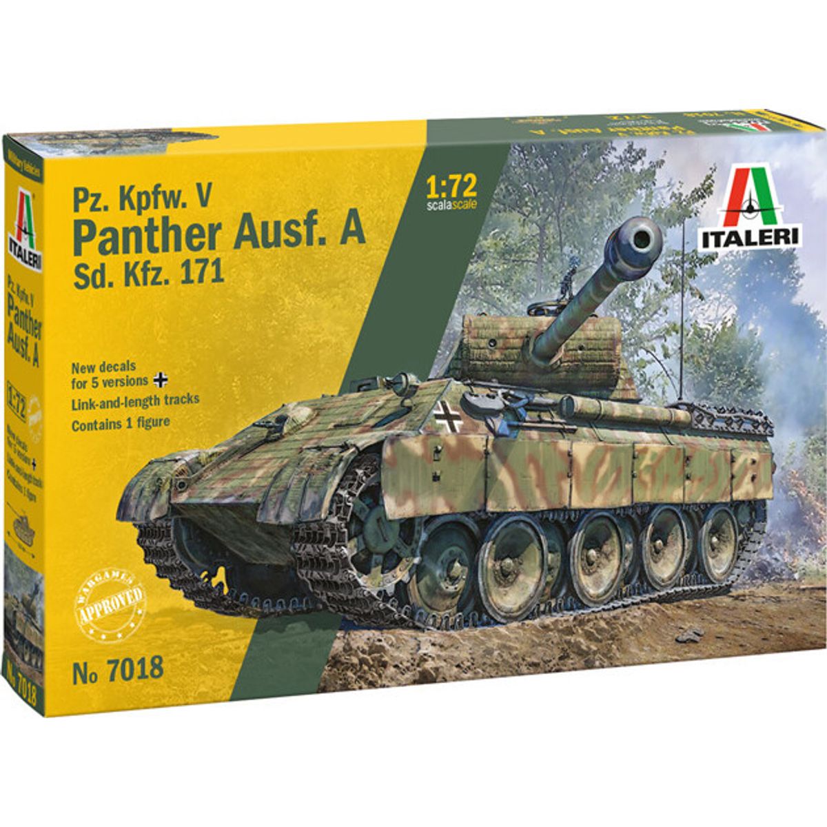 Italeri - Pz.kpfw. V Panther Ausf. A Model Byggesæt - 1:72 - 7018