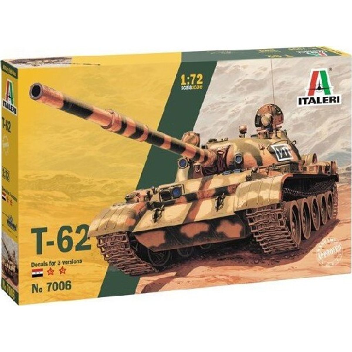 Italeri - T-62 Tank Byggesæt - 1:72 - 7006