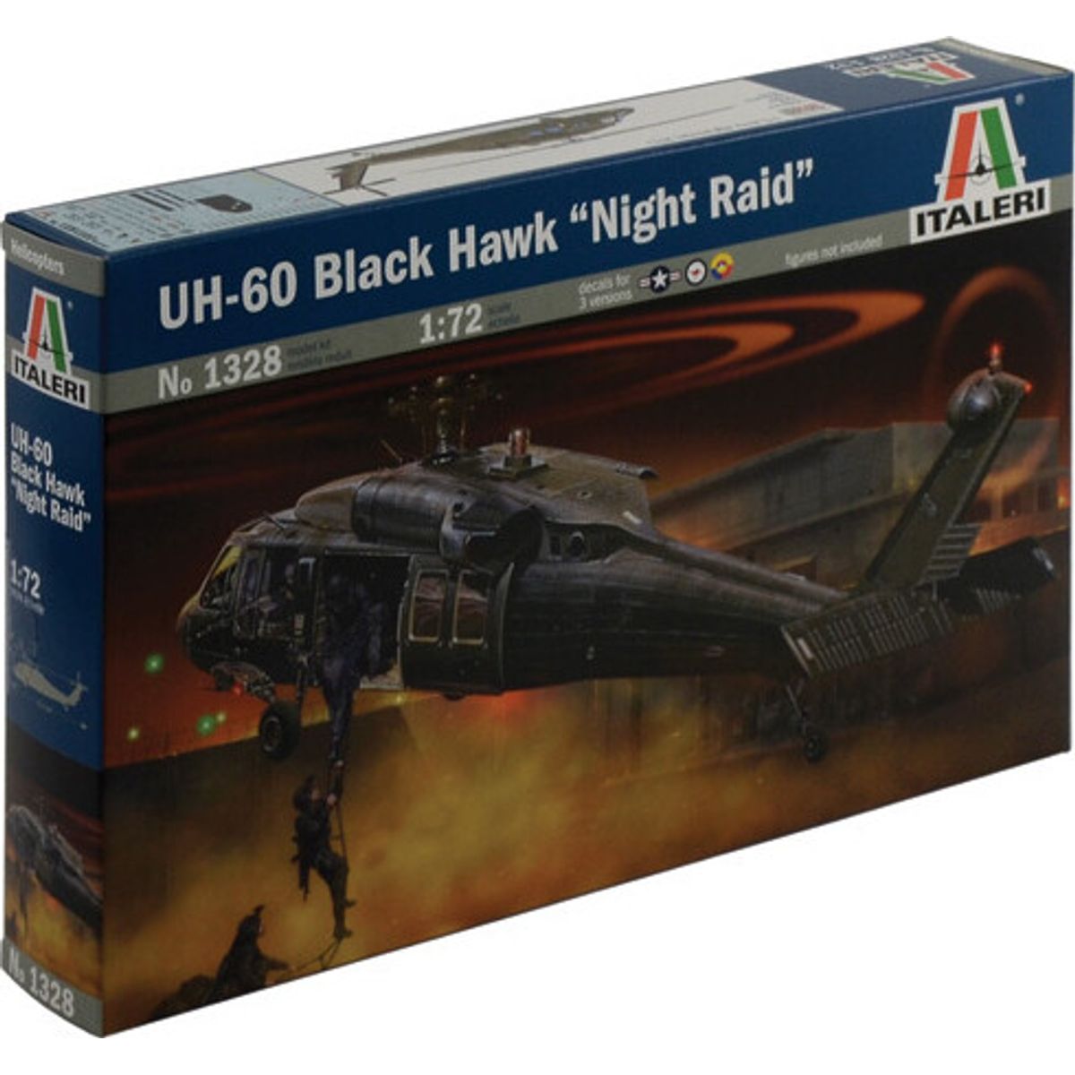 Italeri - Uh-60 Black Hawk Night Raid Helikopter - 1:72 - 1328