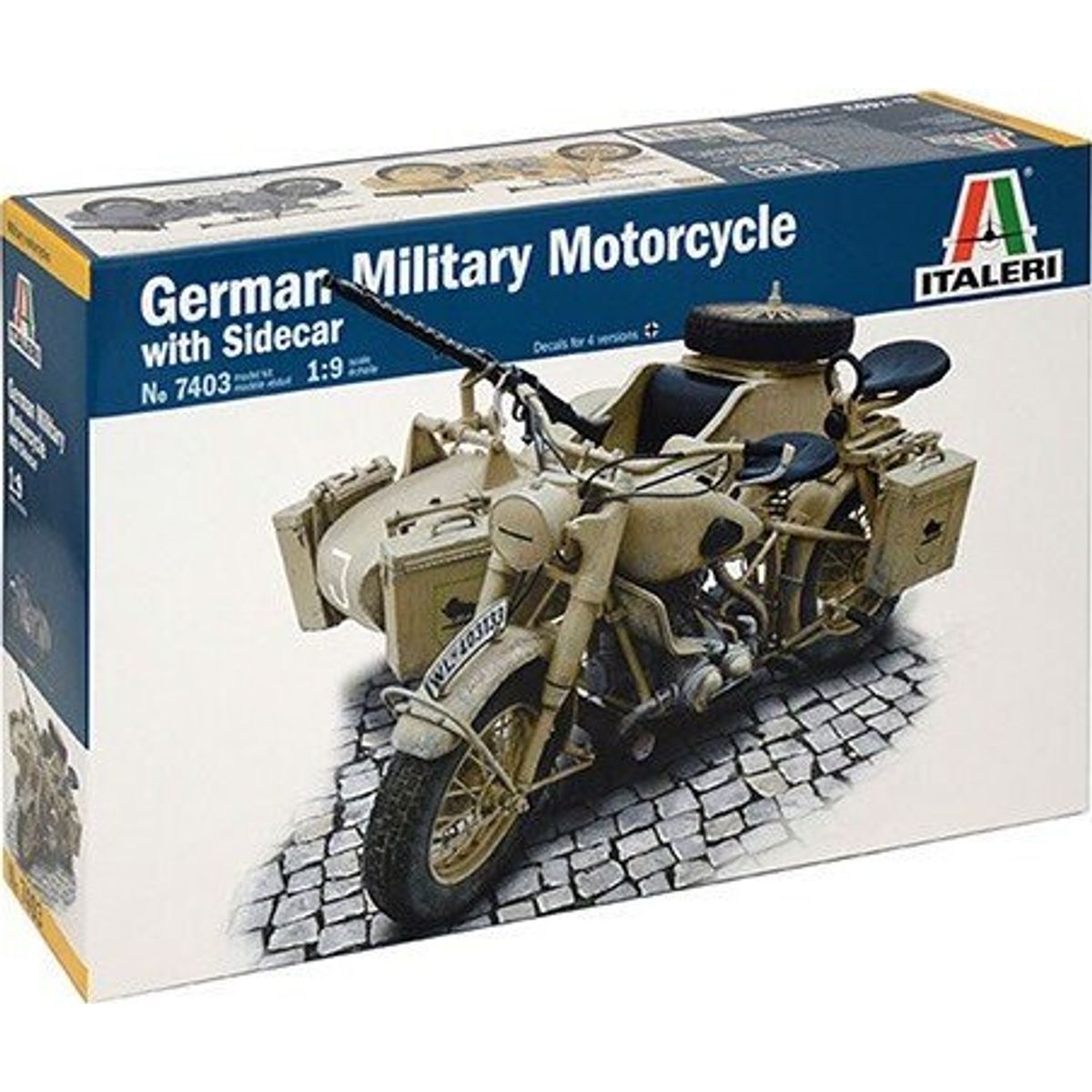 Italeri - German Military Motorcycle Byggesæt - 1:9 - 7403