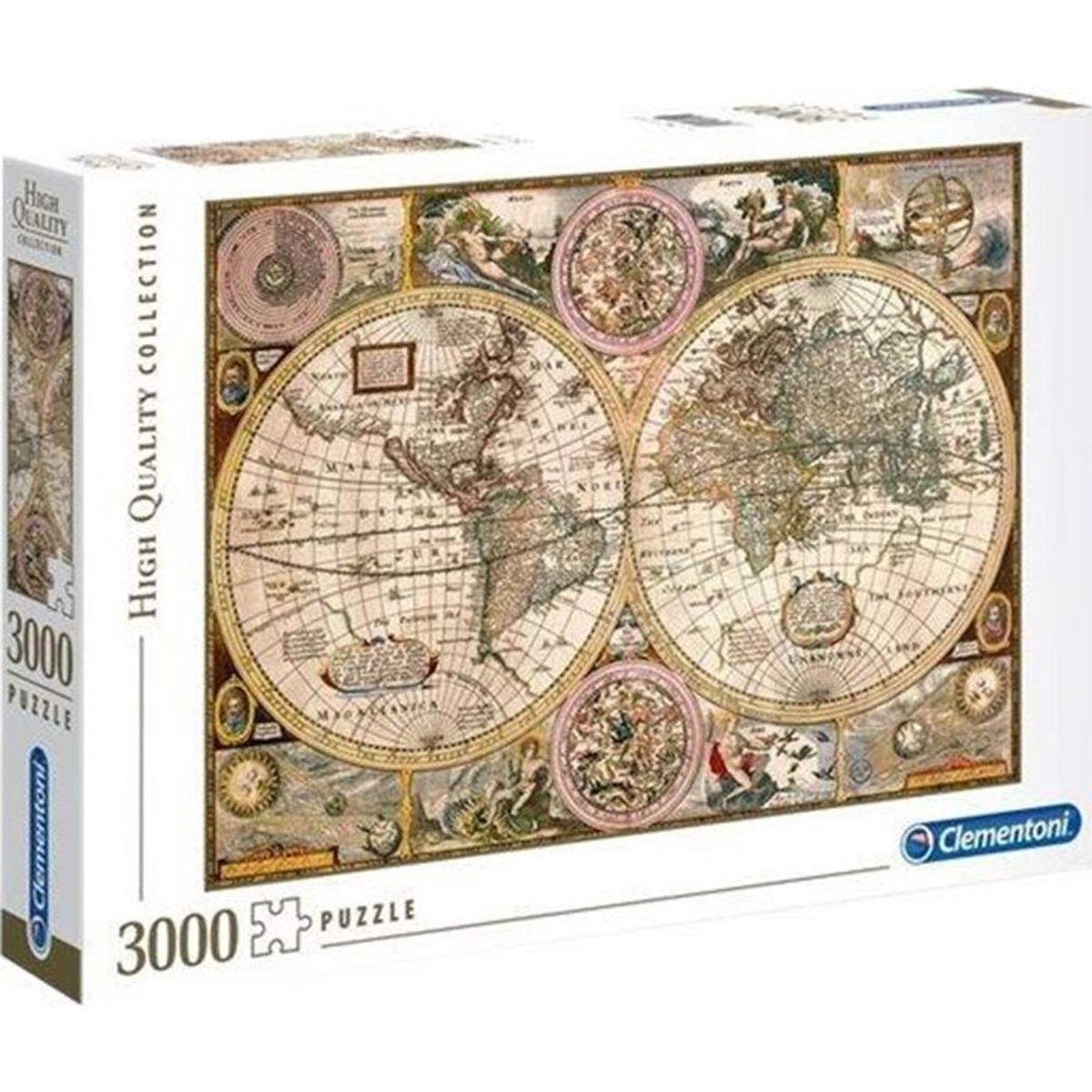 Clementoni Puslespil - Old Map - High Quality - 3000 Brikker