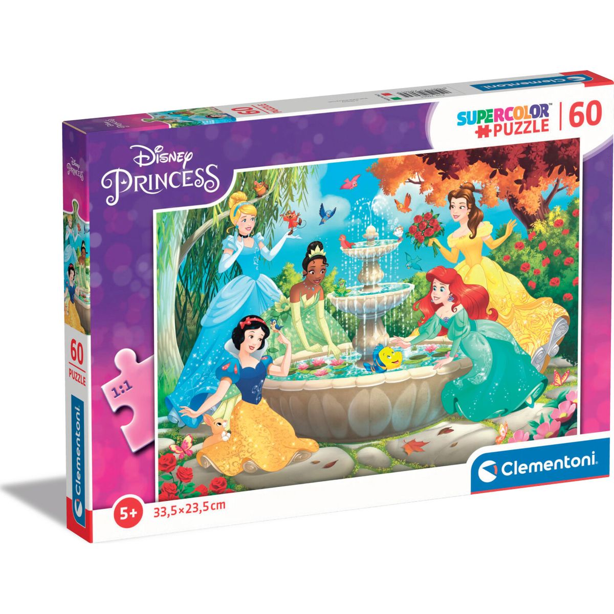 Disney Princess Puslespil - Super Color - Clementoni - 60 Brikker