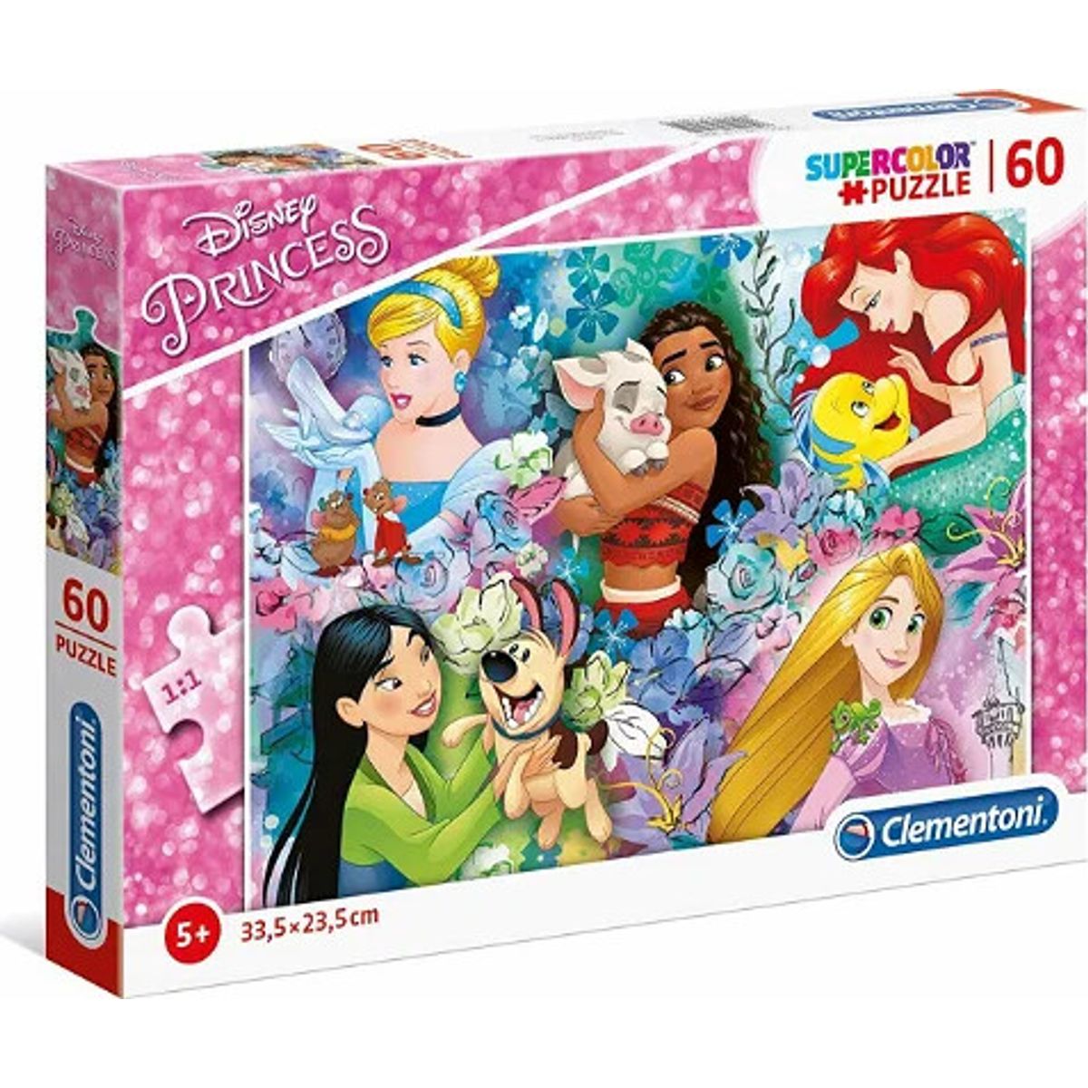 Disney Princess Puslespil - Super Color - 60 Brikker - Clementoni