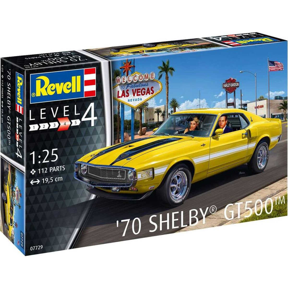 Revell - 70 Shelby Mustang Gt500 Byggesæt - 1:25 - Level 4 - 07729