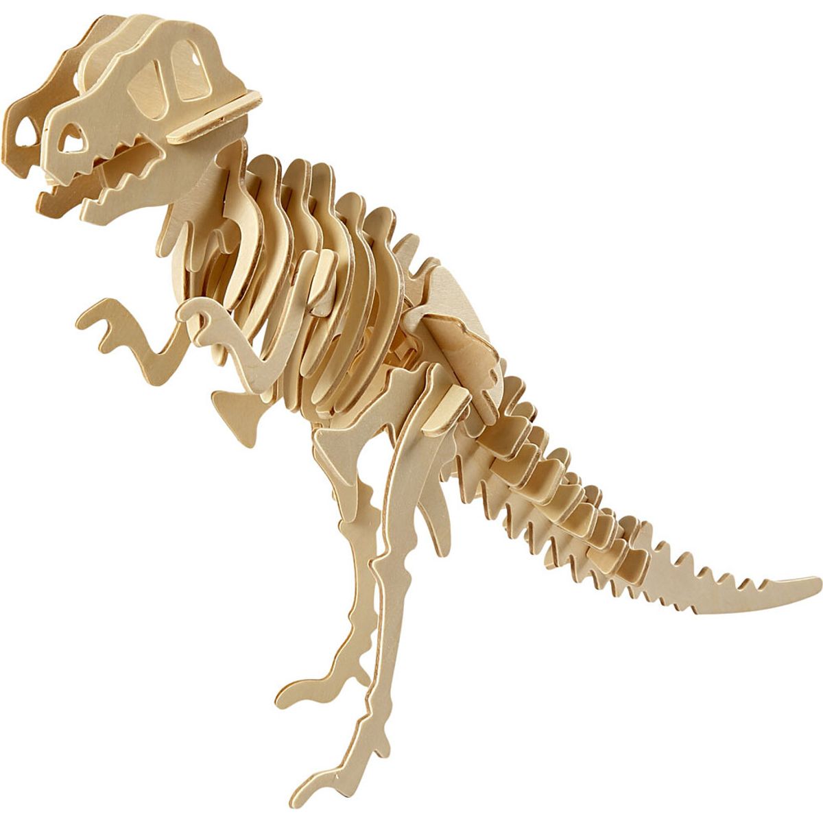 3d Træ Puslespil - Dinosaur - 33x8x23 Cm