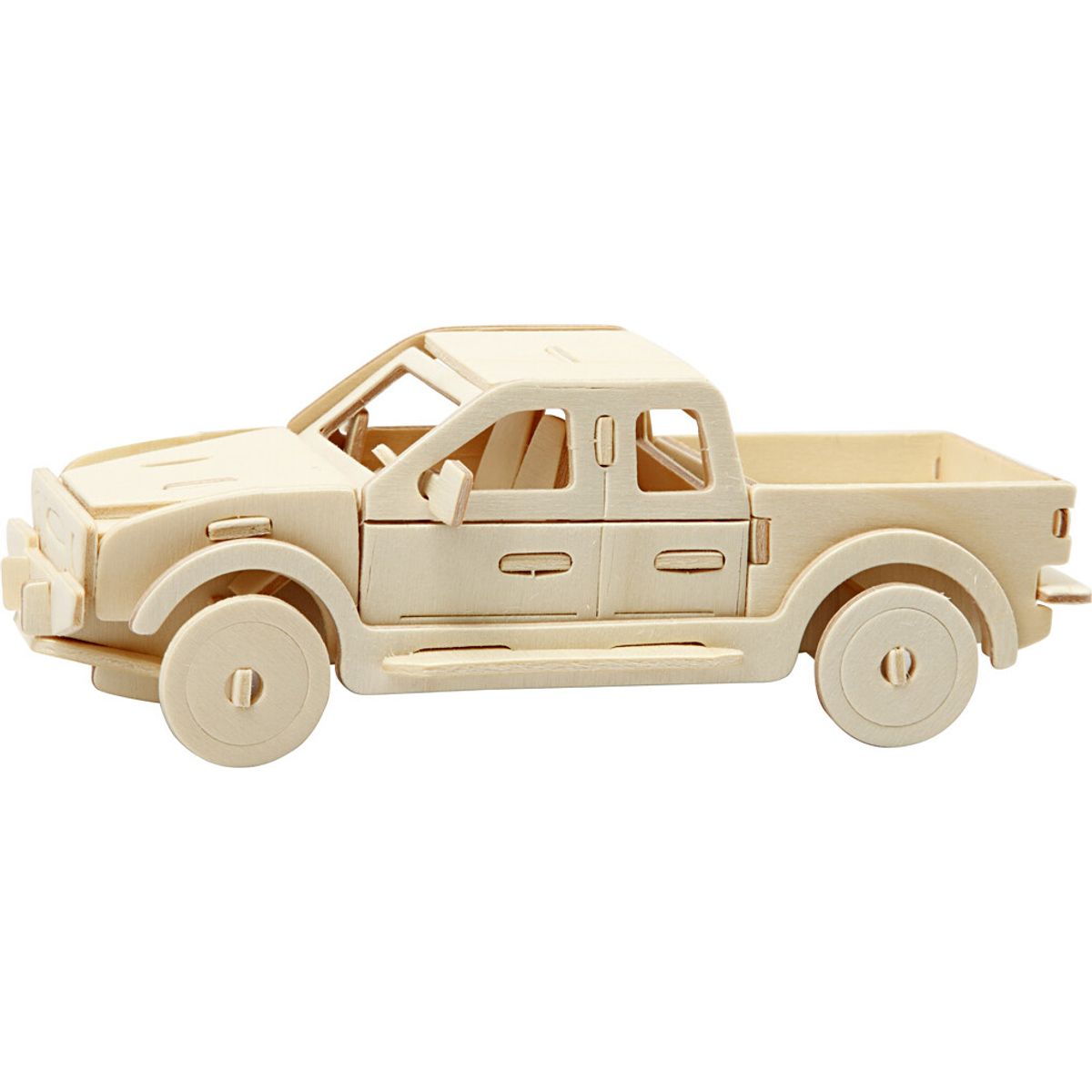 3d Træ Puslespil - Pick-up Truck - 19,5x8x12 Cm