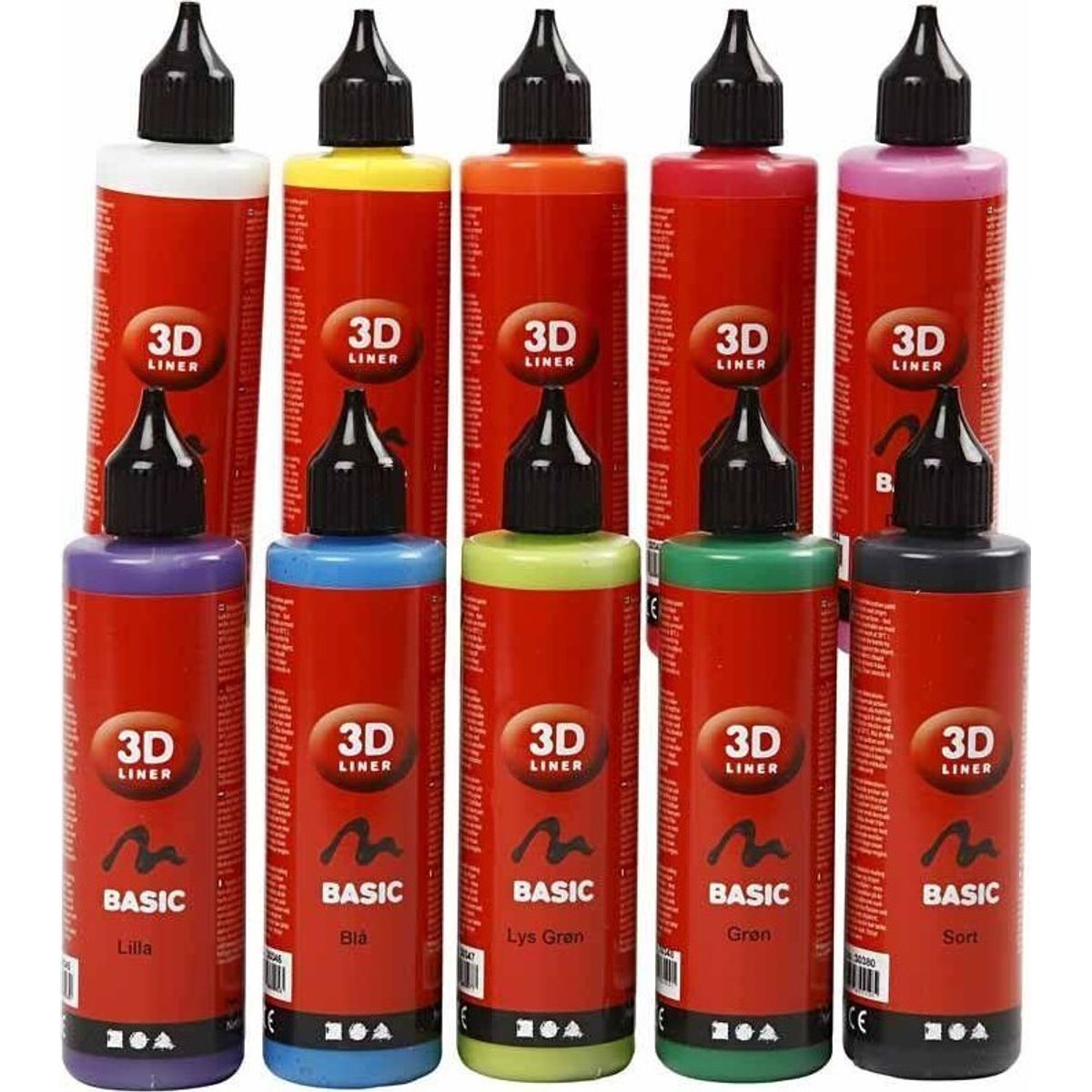 3d Liner - Tyktflydende Maling - Basic - 10x100ml