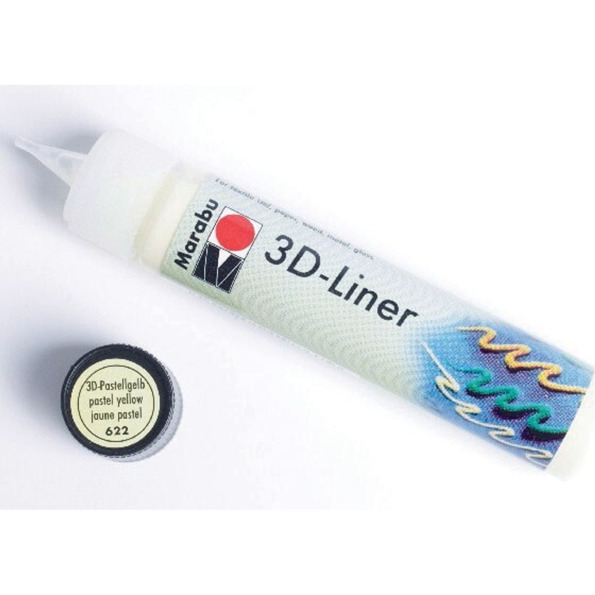 Marabu - 3d Liner - Pastel Gul - 25 Ml