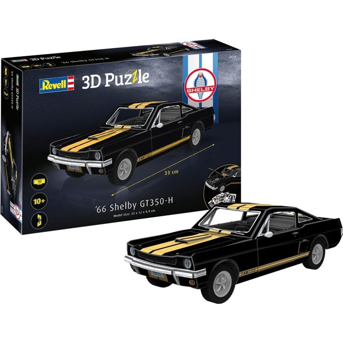 Revell 3d Puzzle - '66 Shelby Gt350-h - 100 Brikker - 33 Cm