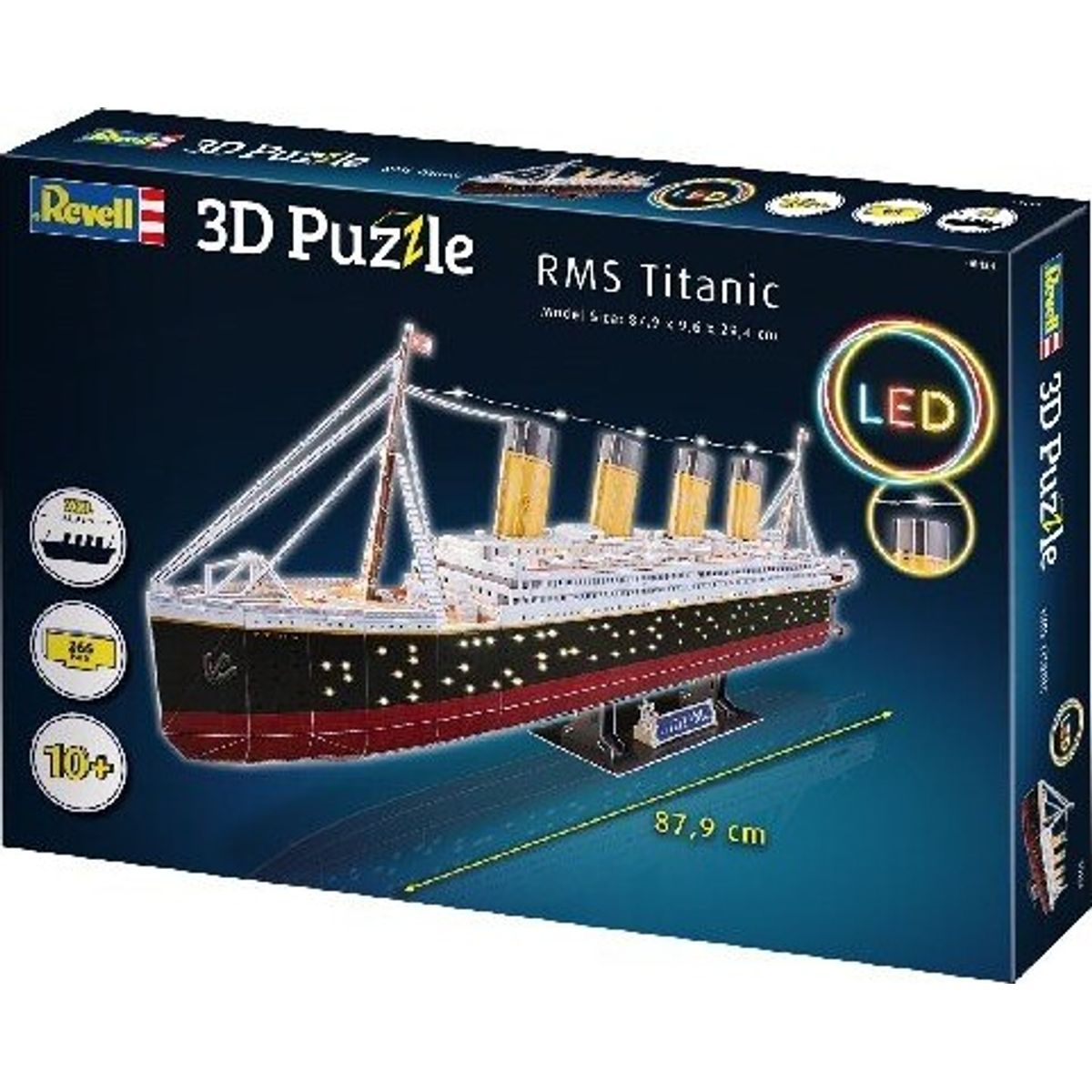 Revell 3d Puzzle - Rms Titanic Med Led - 266 Brikker - 87 Cm