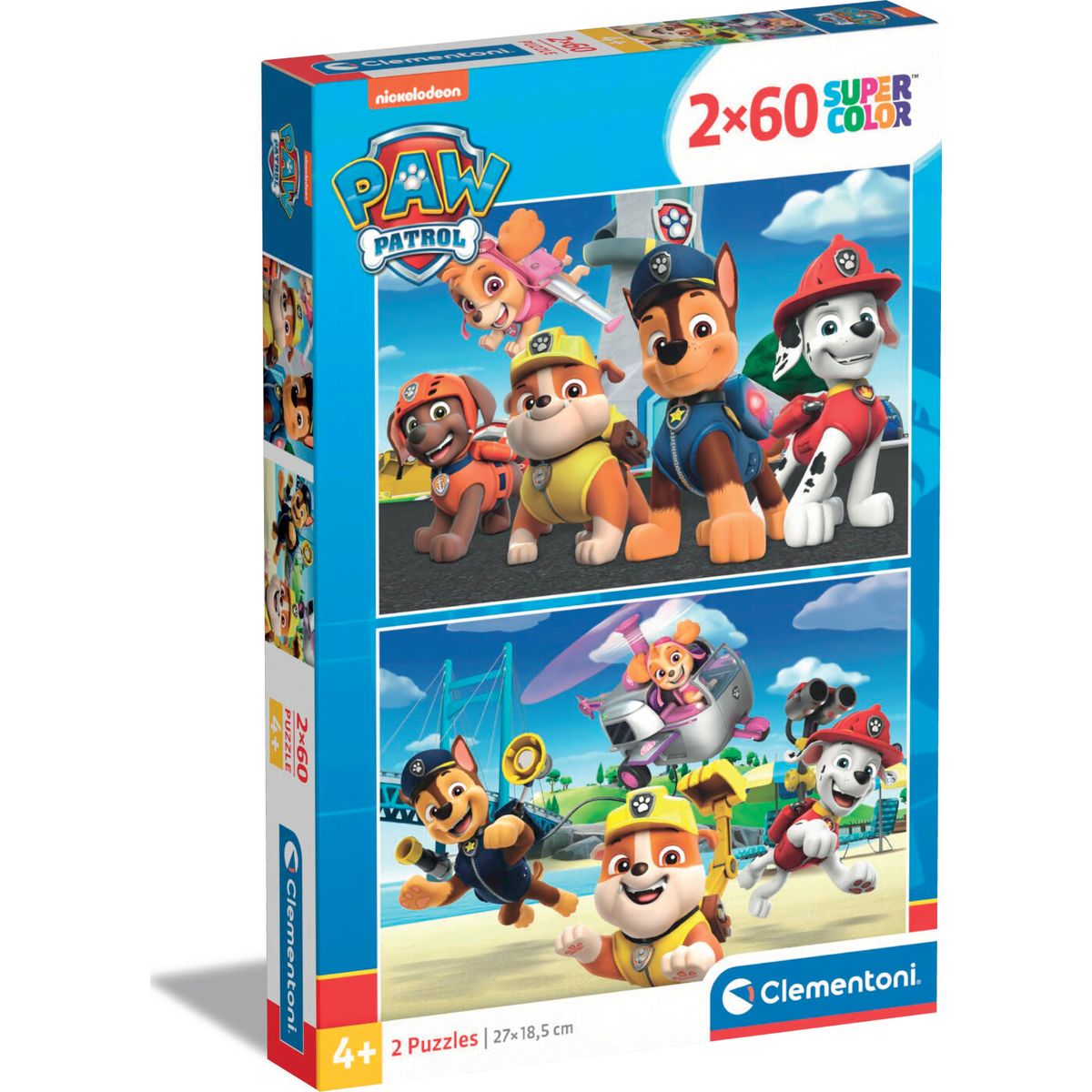 Paw Patrol Puslespil - Super Color - Clementoni - 2x60 Brikker