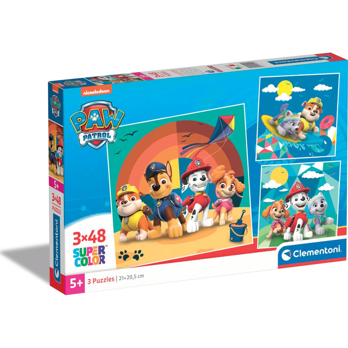 Paw Patrol Puslespil - Super Color - Clementoni - 3x48 Brikker