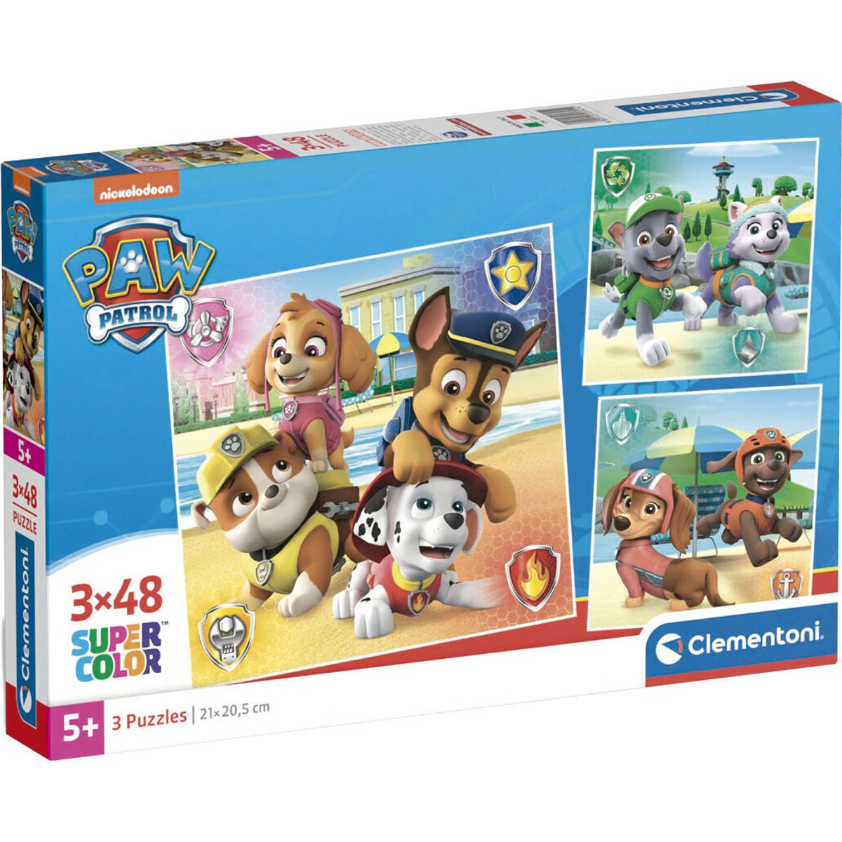 Paw Patrol Puslespil - Super Color - 3x48 Brikker - Clementoni