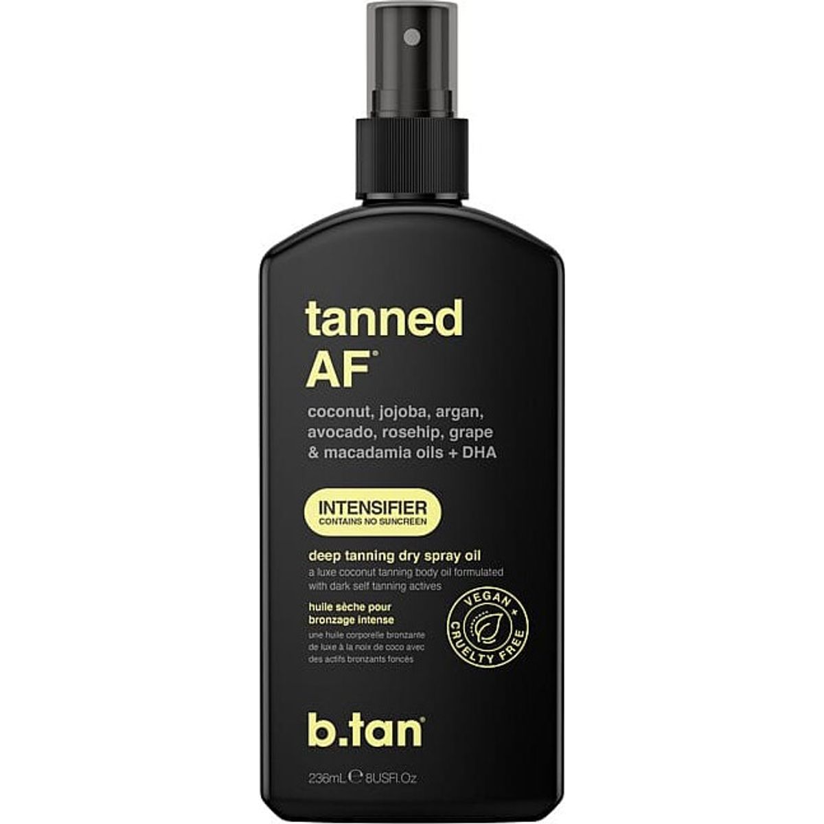 B.tan - Tanned Af Intensifier Deep Tanning Dry Spray Oil - 236 Ml