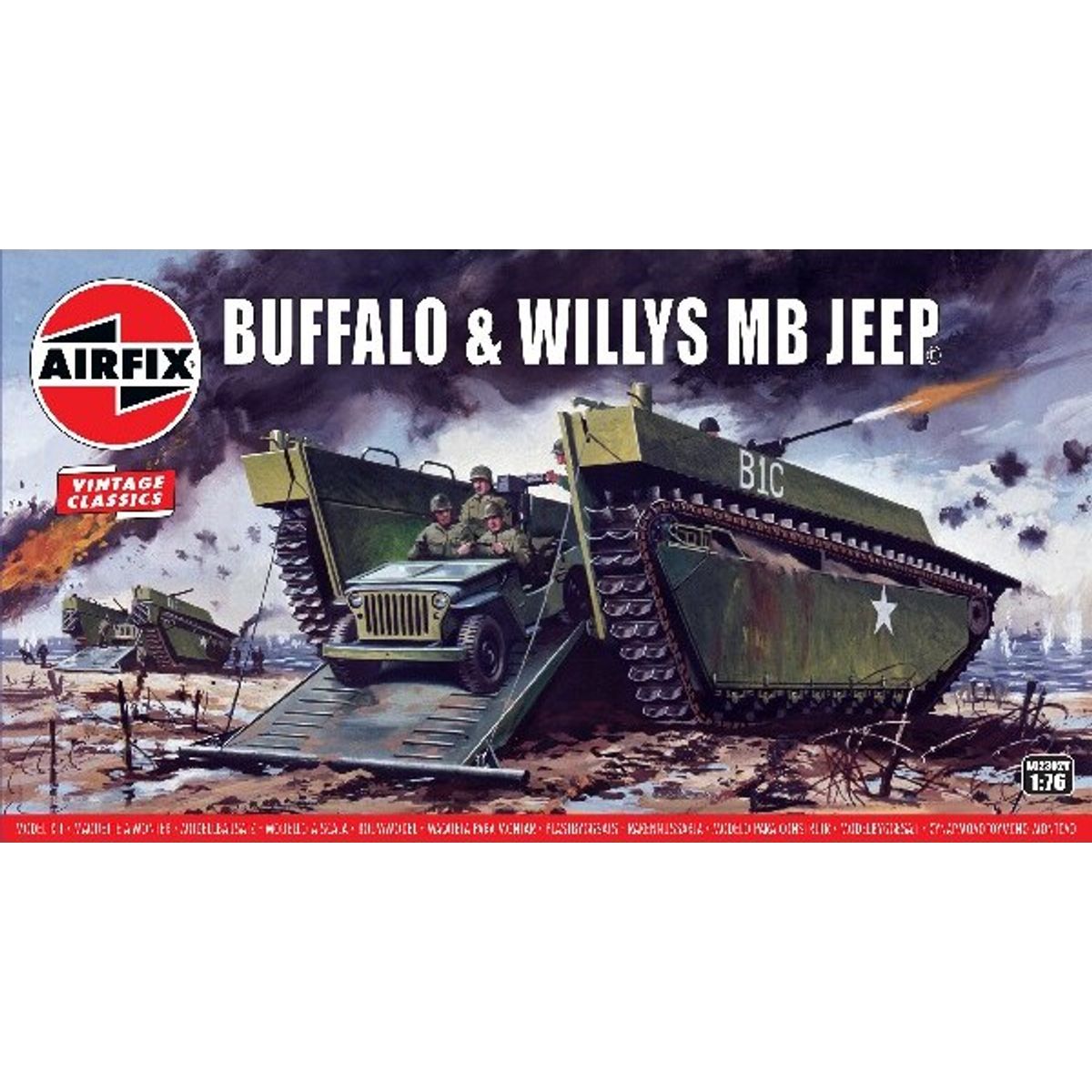 Airfix - Buffalo & Willys Mb Jeep Byggesæt - 1:76 - A02302v