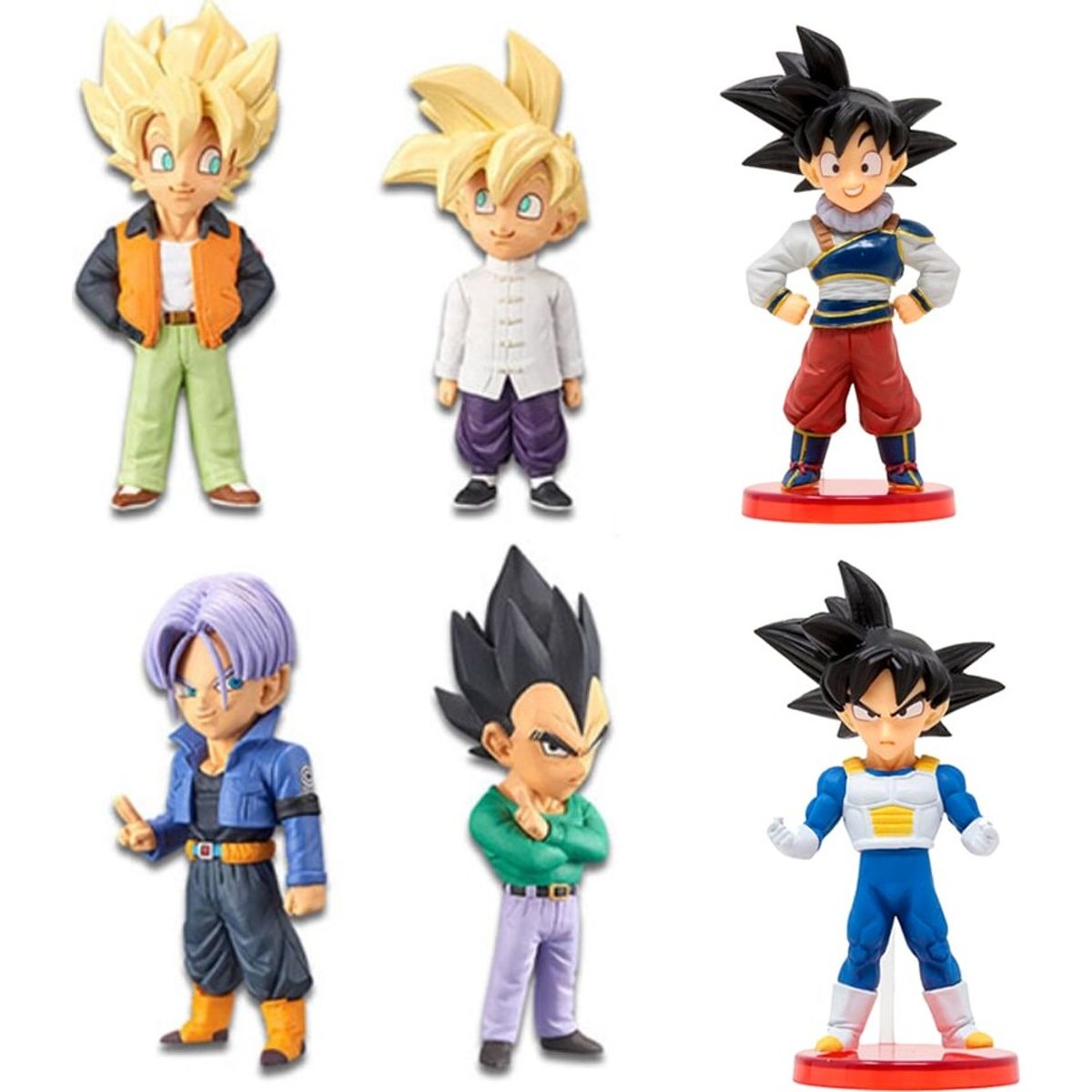 Banpresto - Dragon Ball Z - World Collectable Extra Costume Figurer - 6 Stk