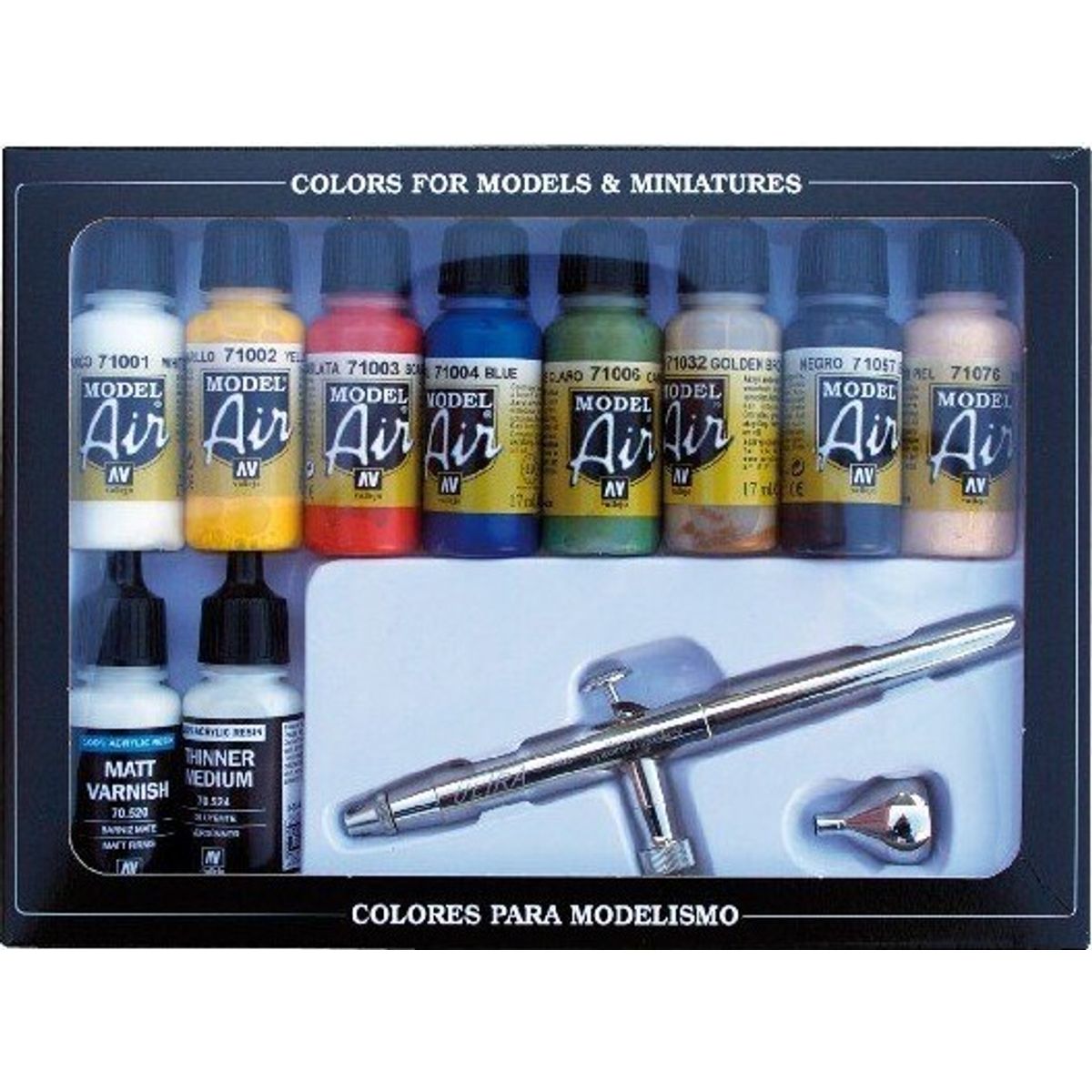 Vallejo - Airbrush Og Model Air Maling Sæt - 10x17 Ml