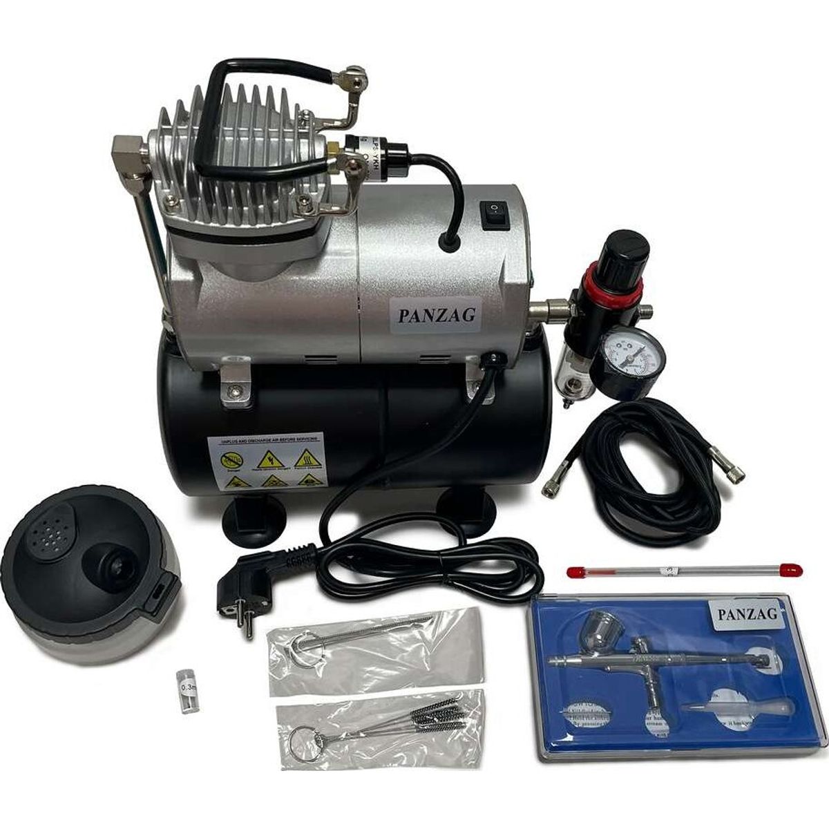 Basic Value Set 7 Parts, Compressor/airbrush/acc. - Panzag