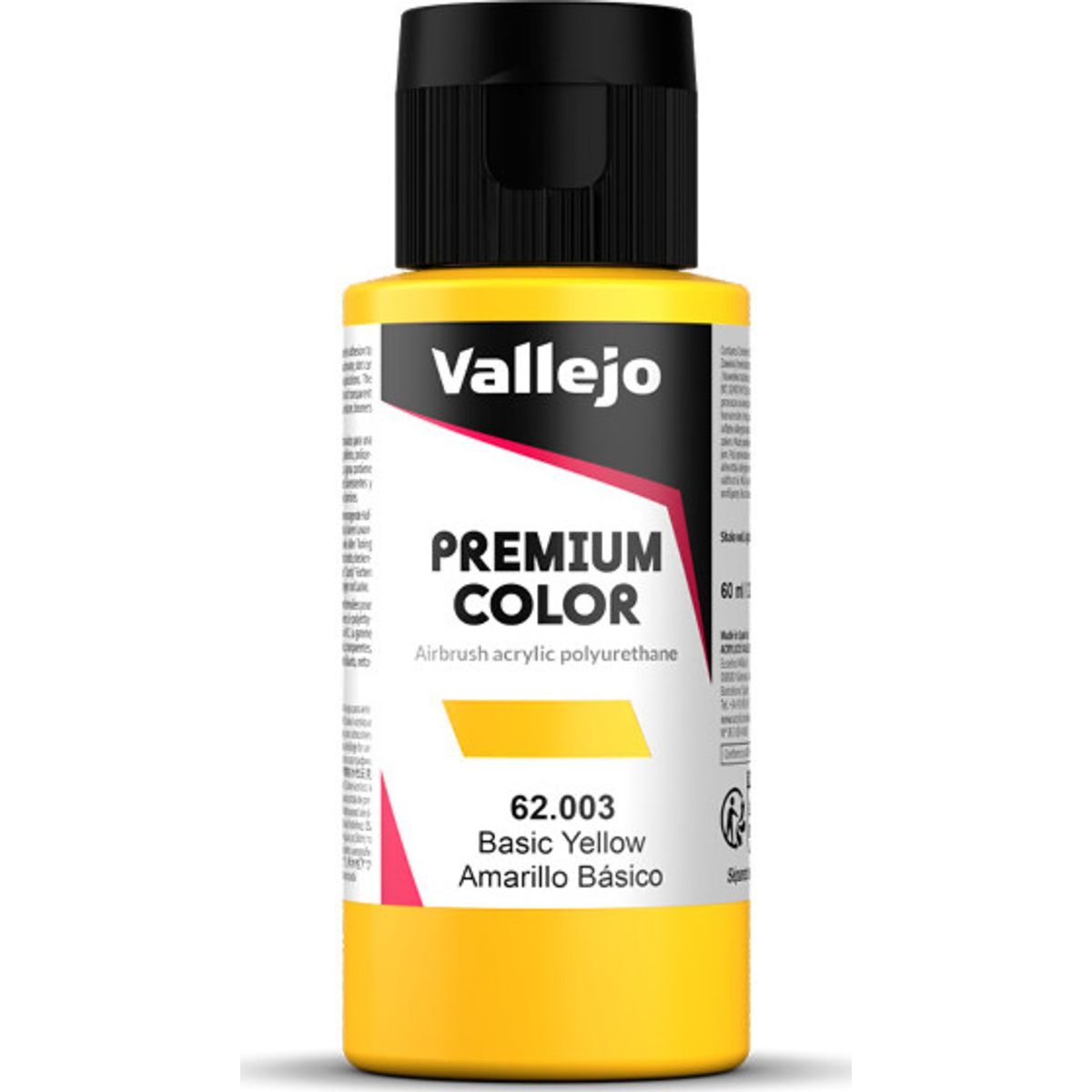 Vallejo - Premium Airbrush Maling - Basic Yellow 60 Ml