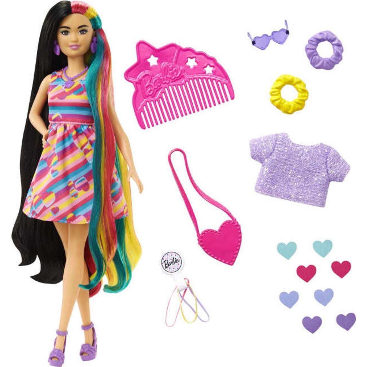 Barbie - Totally Hair - Dukke Med Hjertetema