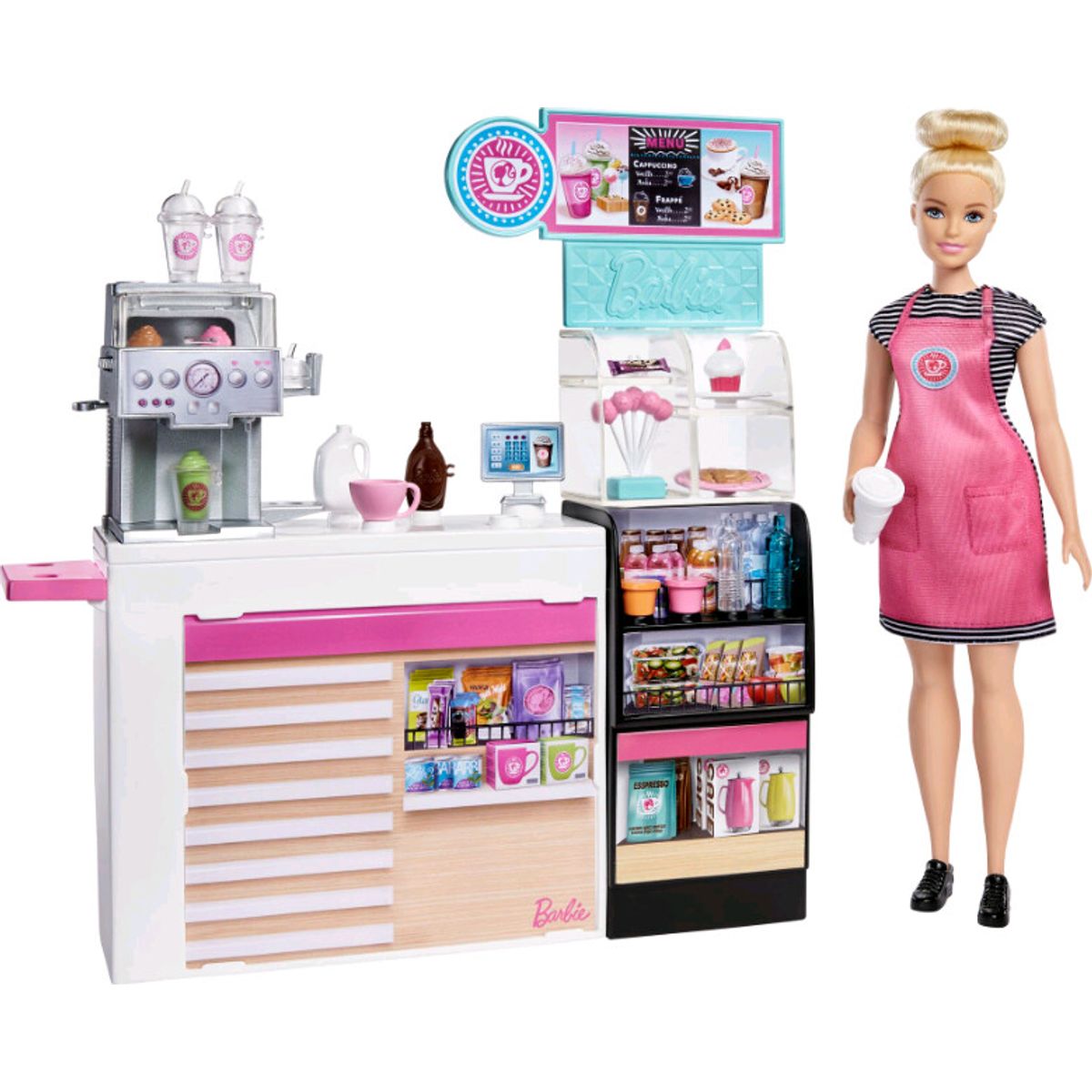 Barbie - Coffee Shop Kaffebar Legesæt - 20+ Dele