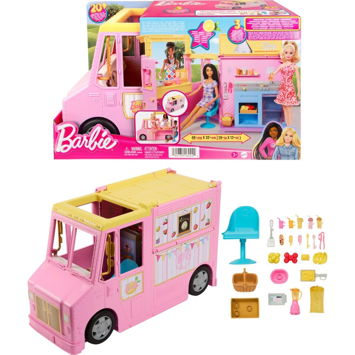 Barbie - Lemonade Truck Med Tilbehør - 25 Dele