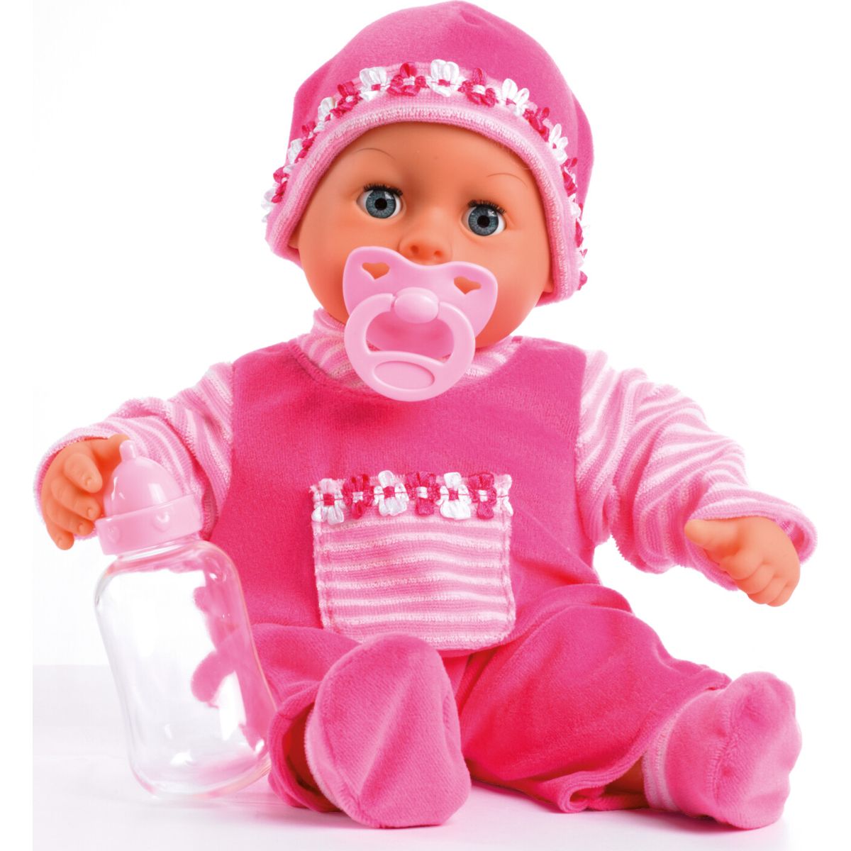 Bayer - Babydukke Med Lyd Og Bevægelse - First Words - Pink - 38 Cm