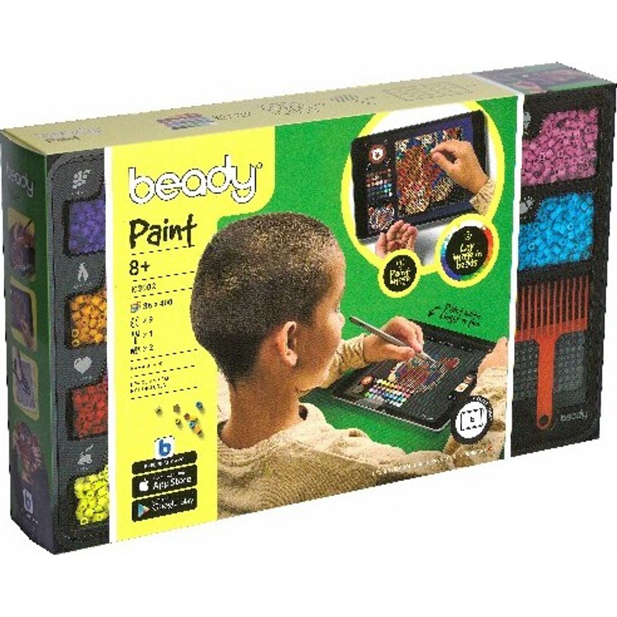 Beady Paint Perler - Perlesæt Med 14.400 Perler Og 9 Perleplader