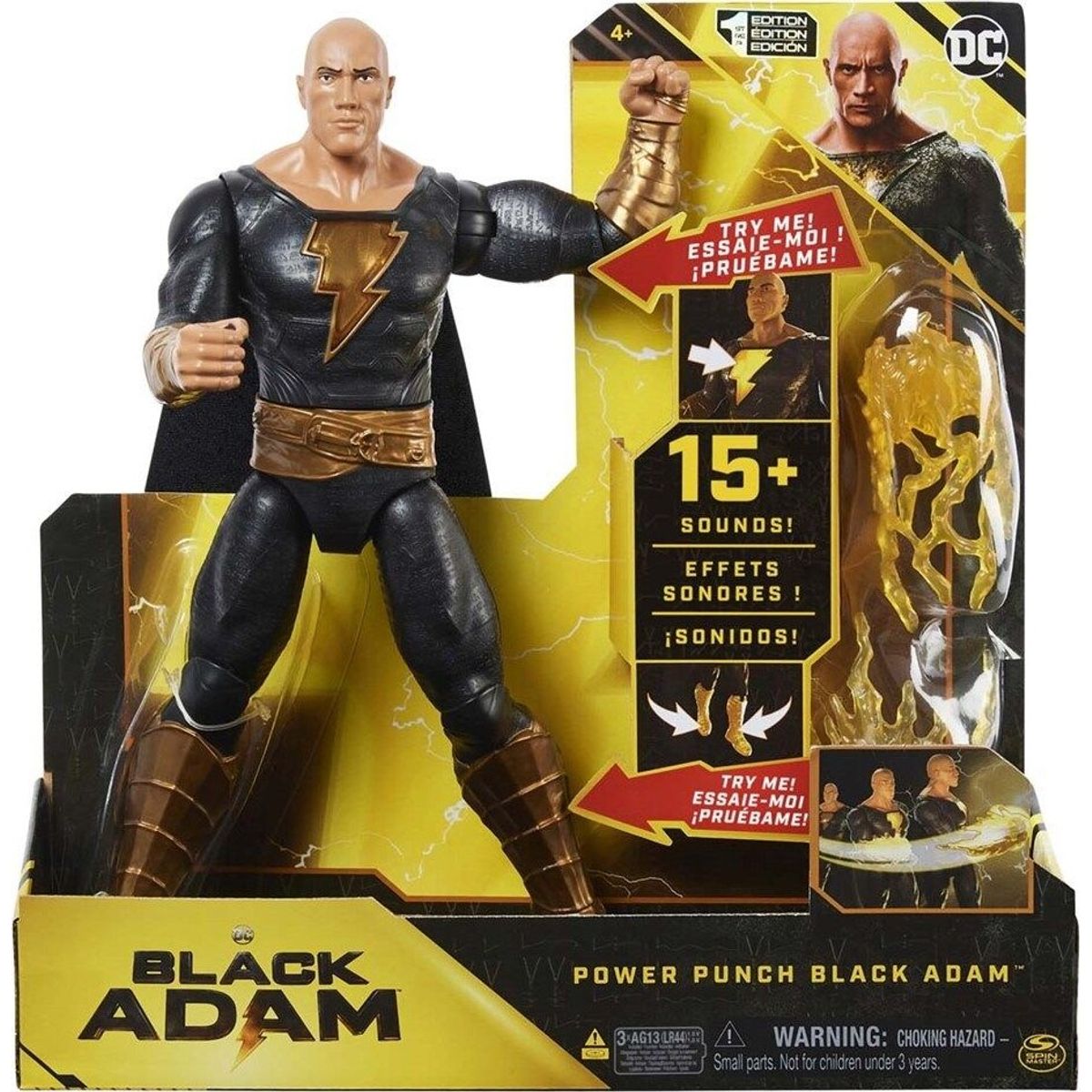 Black Adam Figur Med Lyde - Power Punch - 30 Cm