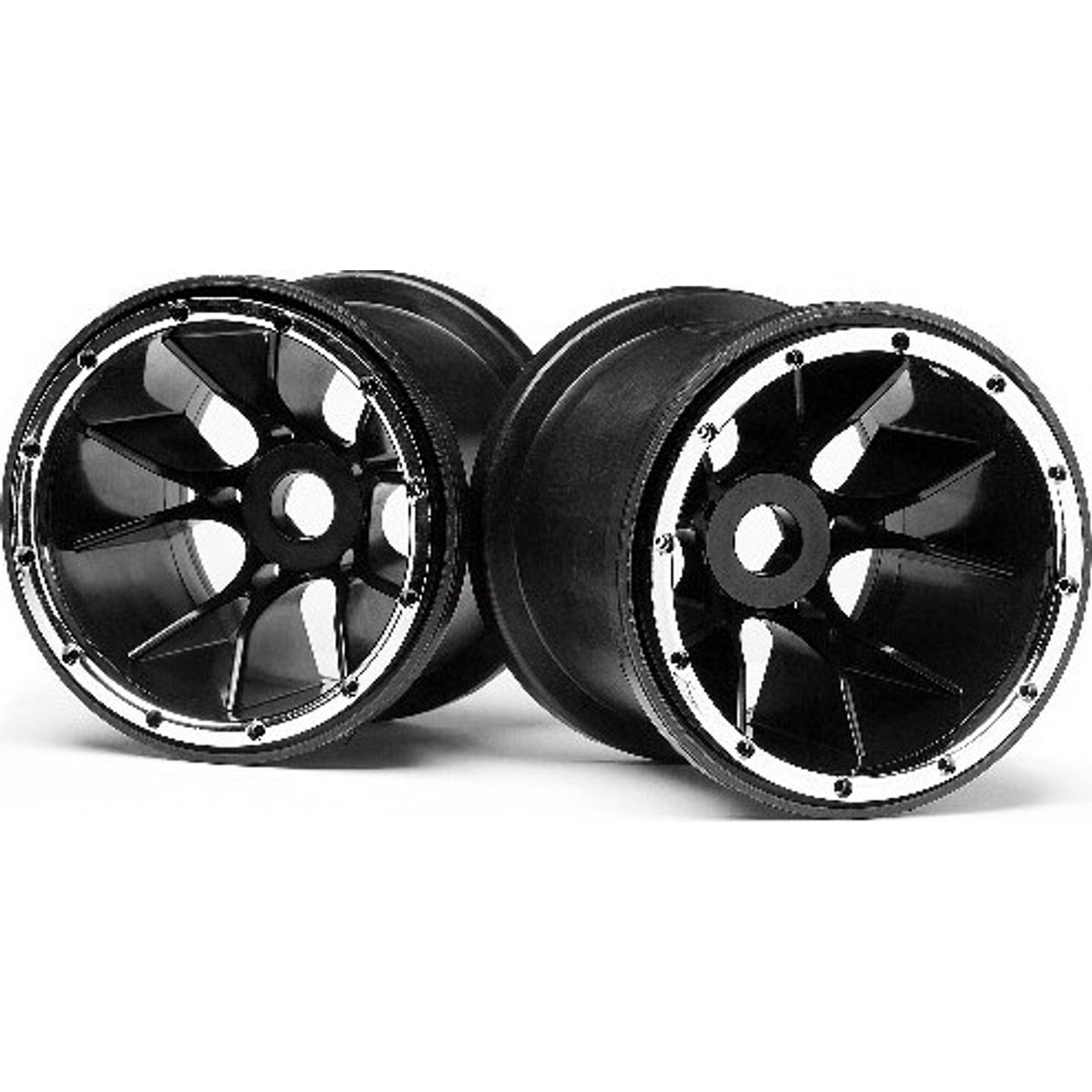 Black Wheels 2 Pcs (blackout Mt) - Mv24105 - Maverick Rc