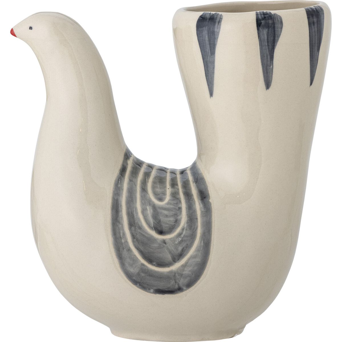 Bloomingville - Trudy Vase - Hvid - Stentøj Keramik - H 19 Cm