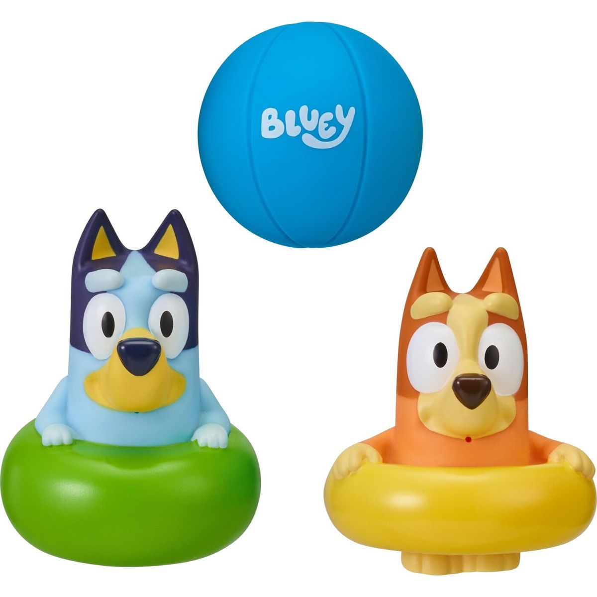 Bluey Figurer - Bluey Og Bingo Med Baderinge Og Badebold - Badelegetøj