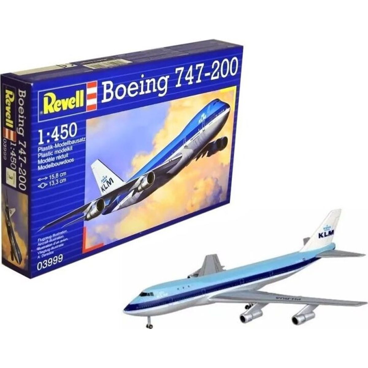 Revell - Boeing 747-200 Fly Byggesæt - 1:450 - 03999