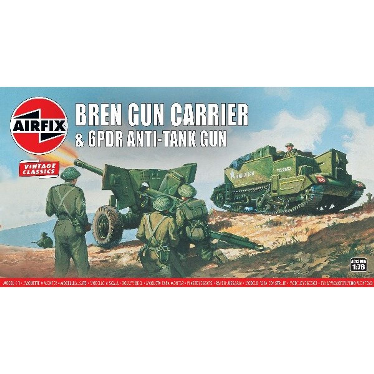 Airfix - Bren Gun Carrier + 6dpr Anti-tank Gun Byggesæt - A01309v