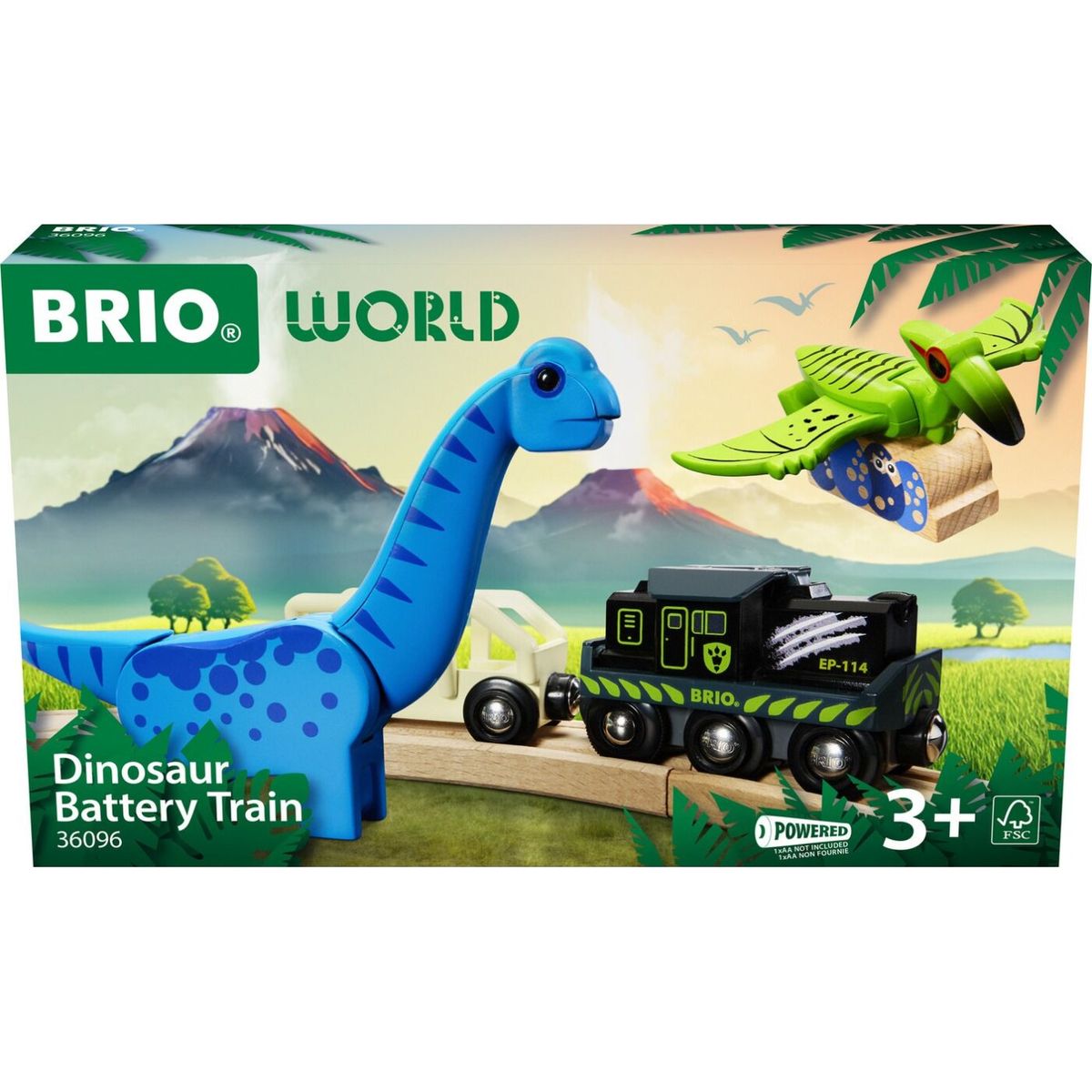 Brio World - Dinosaur Batteridrevet Tog Sæt - 5 Dele - 36096