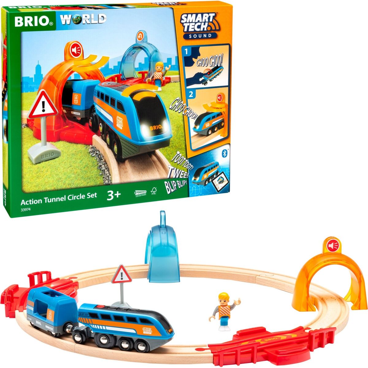 Brio World - Smart Tech Togbane Og Elektrisk Tog - 33974