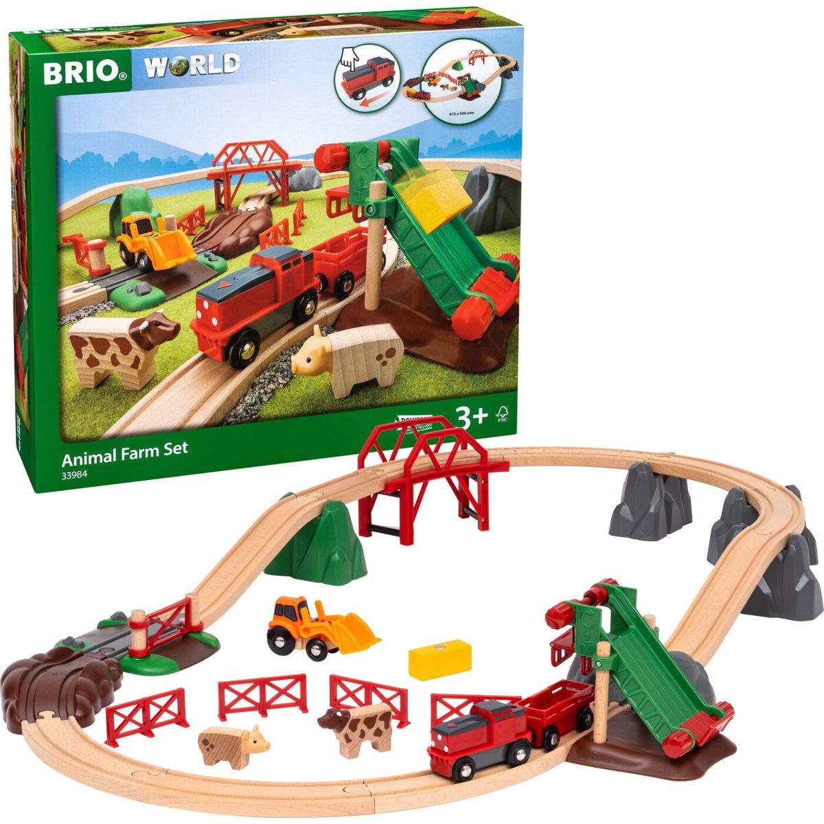 Brio World - Togbane Og Tog Bondegårdssæt - 33984