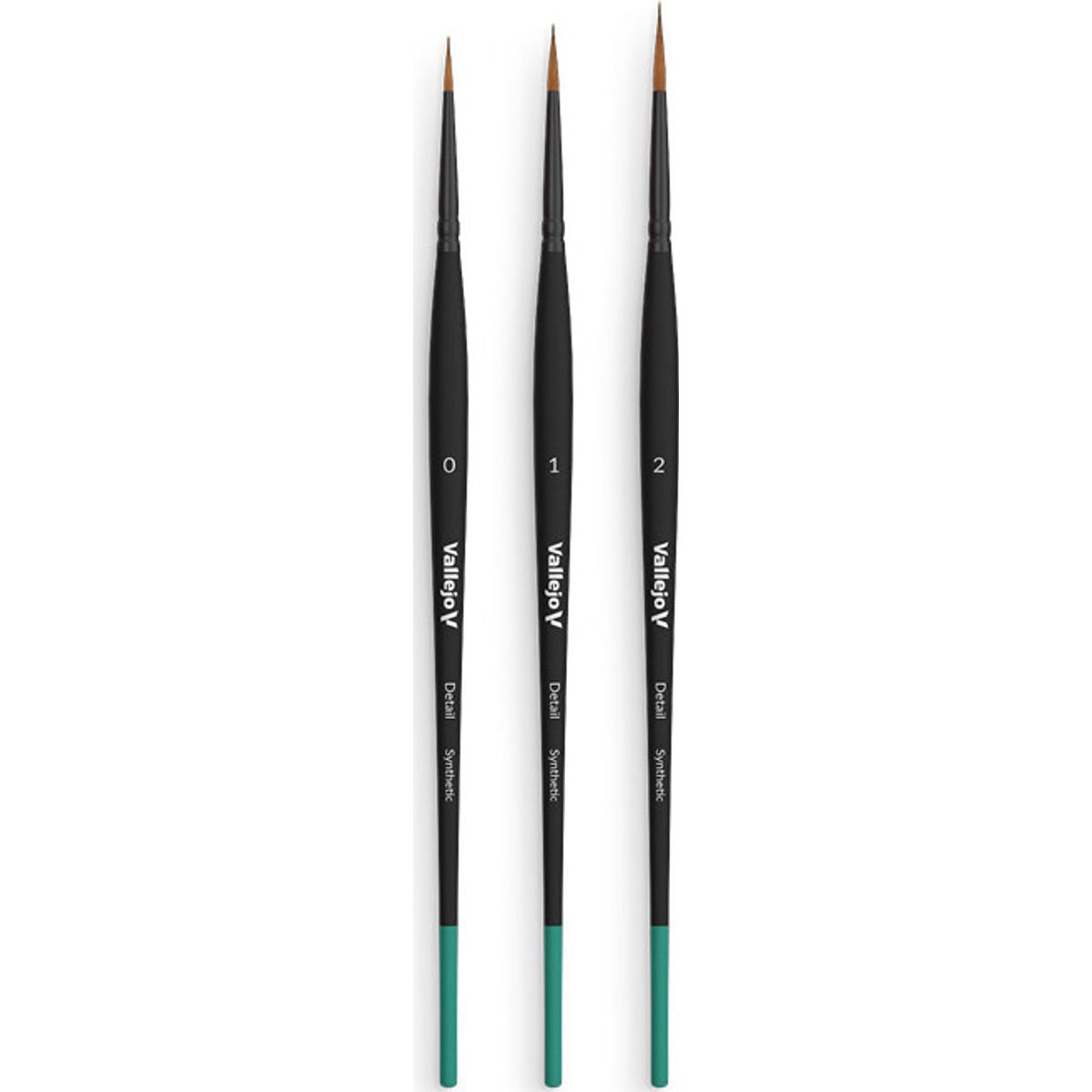 Vallejo - Brush Design Set - Syntetisk Hair - 0, 1, 2