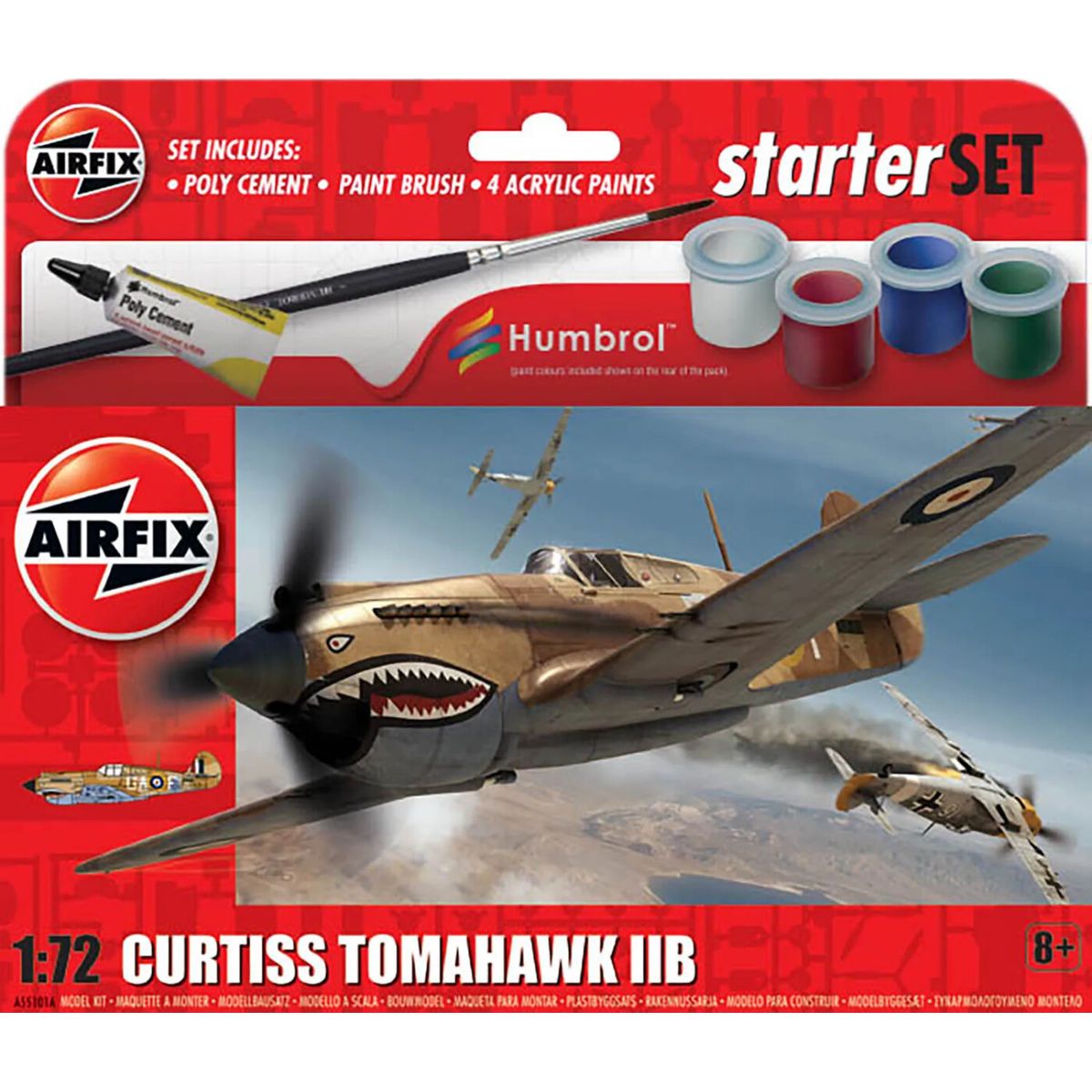 Airfix - Curtis Tomahawk Iib Fly Byggesæt Inkl. Maling - 1:72 - A55101a