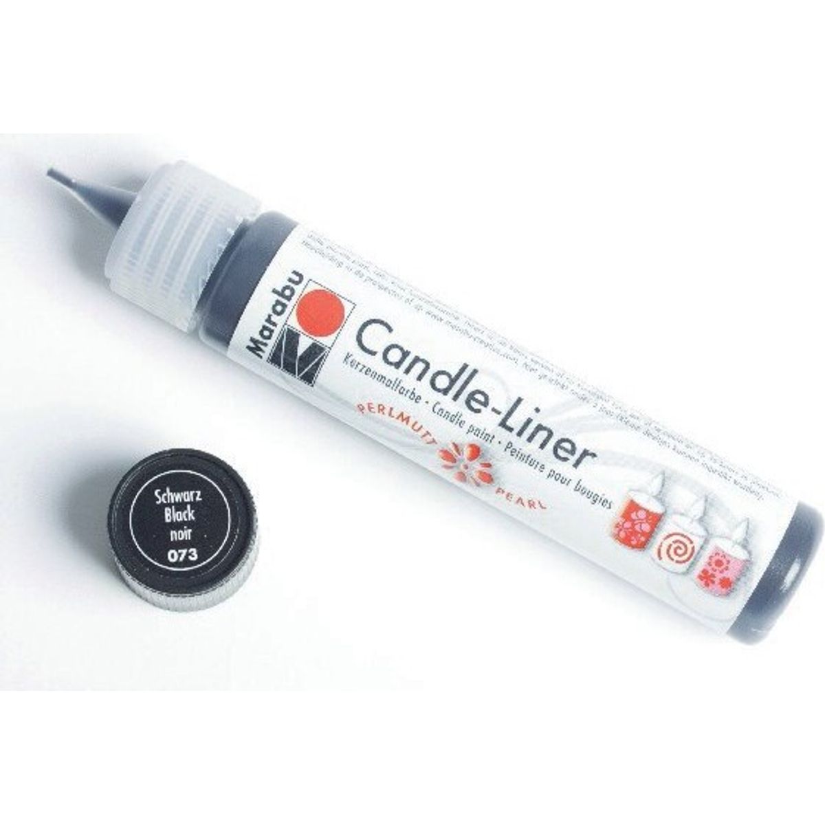 Marabu - Candle Liner Maling Til Stearinlys 25 Ml - 073 Sort