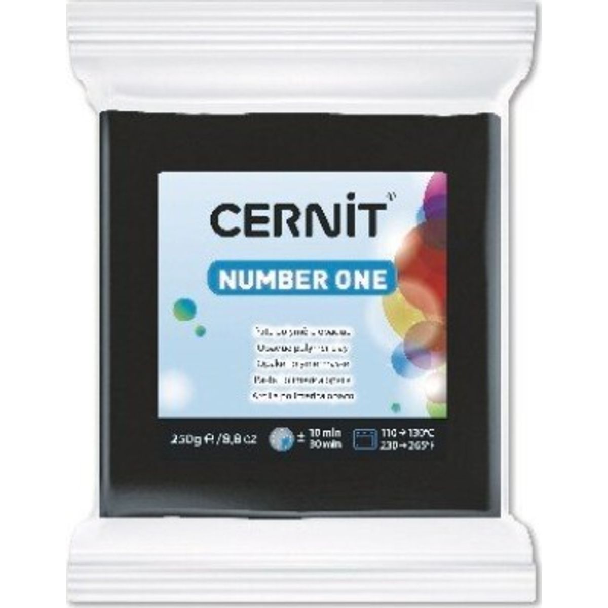 Cernit - Modellervoks - Number One - Sort 250 G