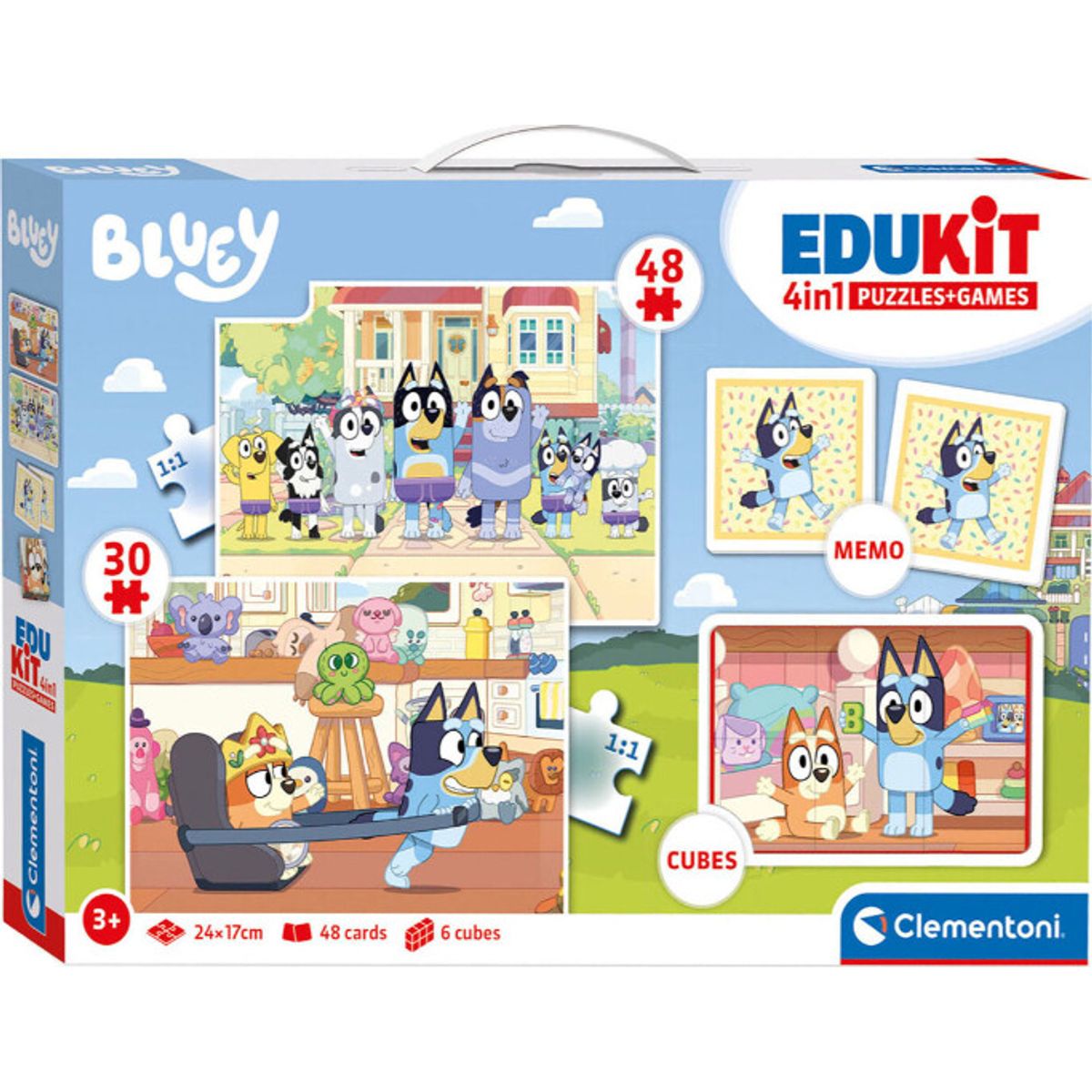 Bluey Puslespil Og Vendespil - Edukit 4-i-1 - Clementoni