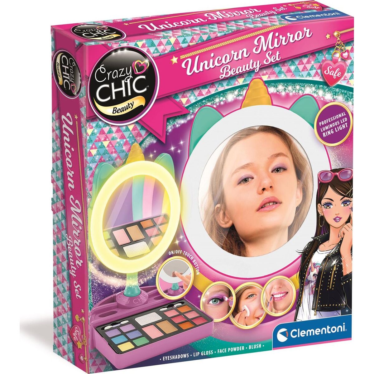 Clementoni - Crazy Chic - Makeup Sæt Til Børn - Enhjørning Spejl