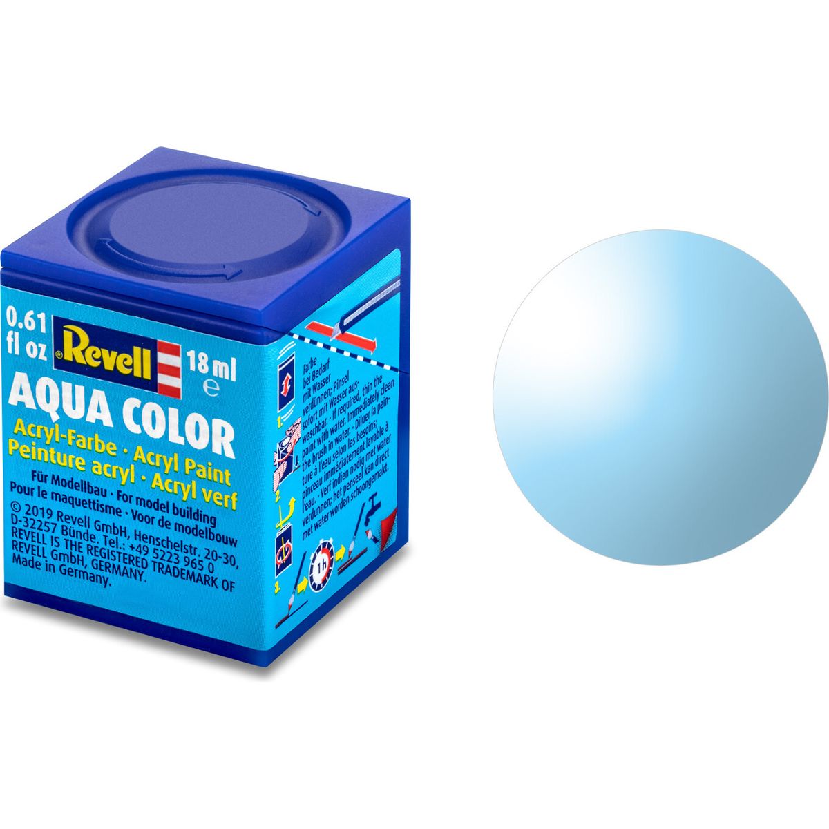 Revell - Maling - Aqua Color Clear Blue Acrylic - 18 Ml - 36752