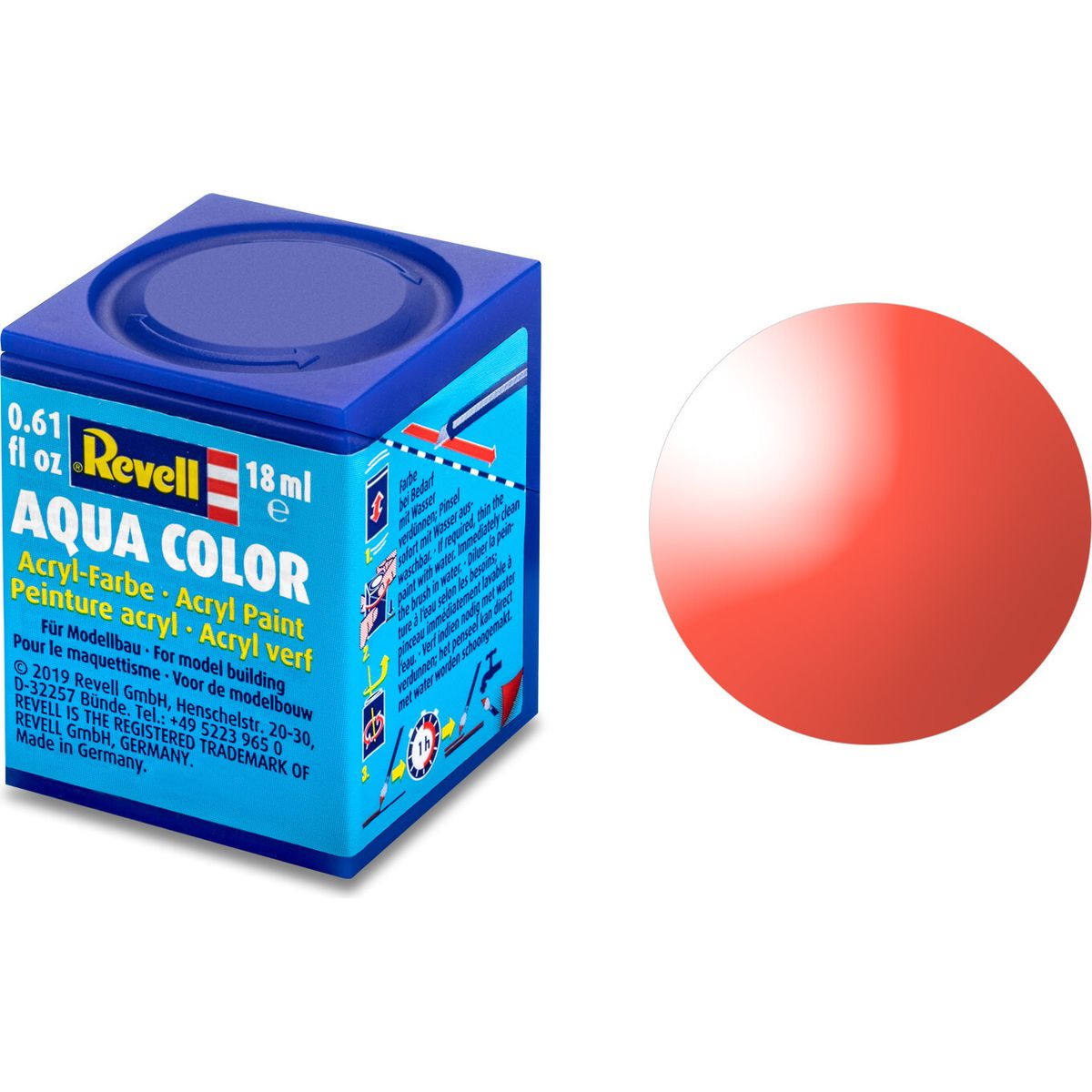 Revell - Maling - Aqua Color Clear Red Acrylic - 18 Ml - 36731