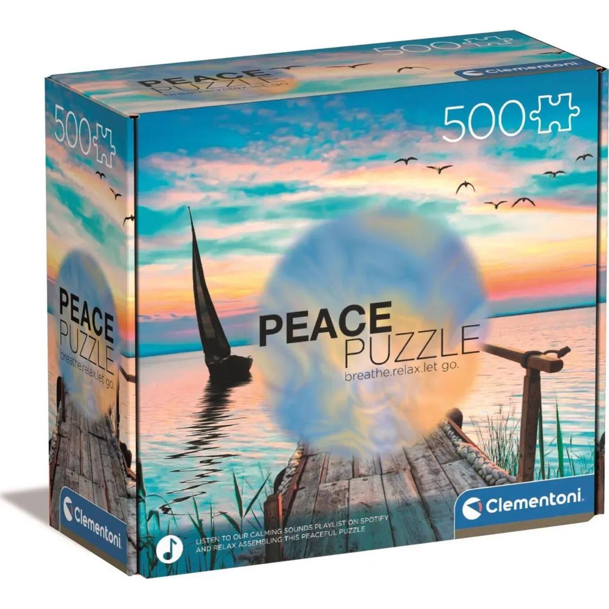 Clementoni Puslespil - Colorful Wind - Peace - 500 Brikker