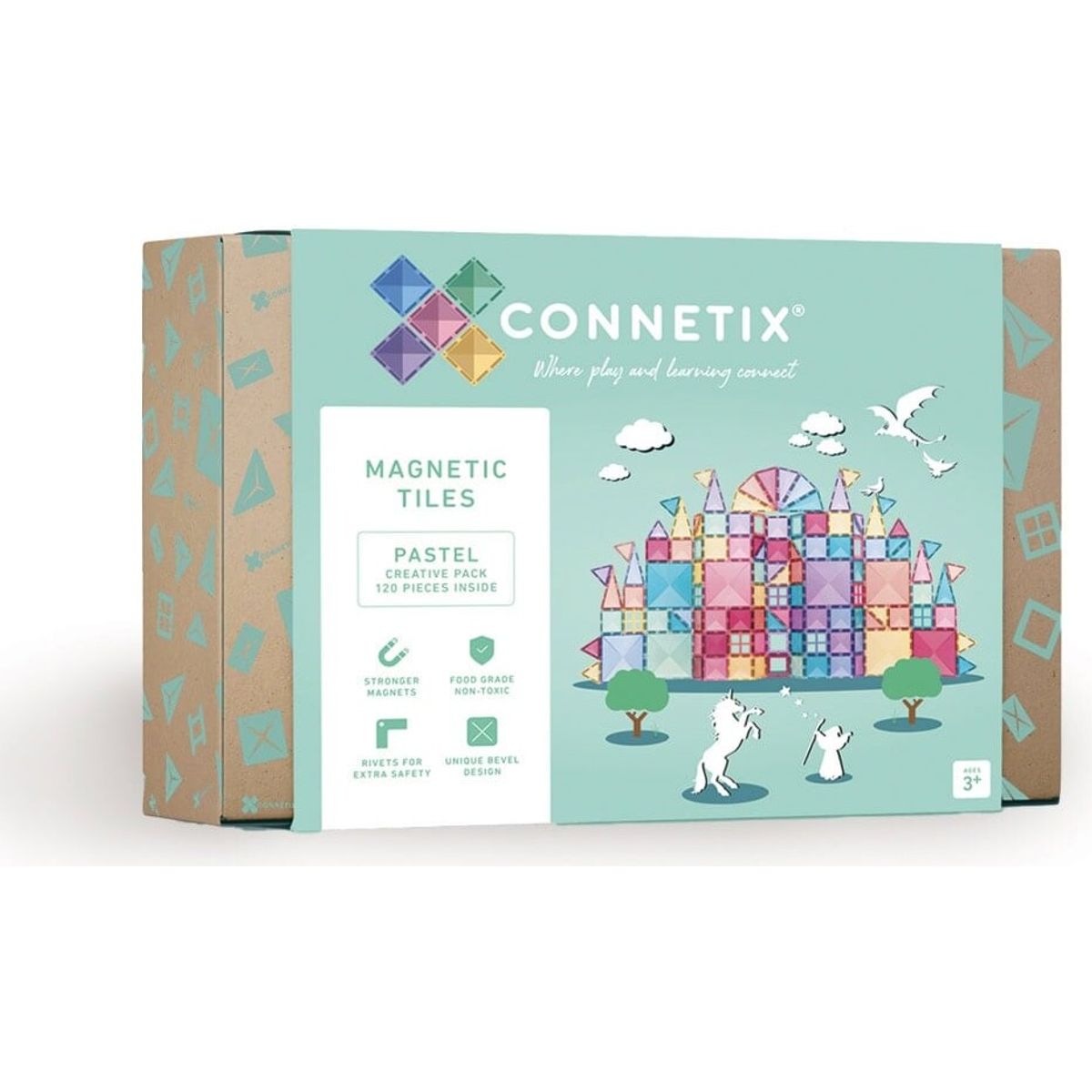 Connetix - Creative Pack - Magnetsæt 120 Dele - Pastel (ct-p-00120-cr)